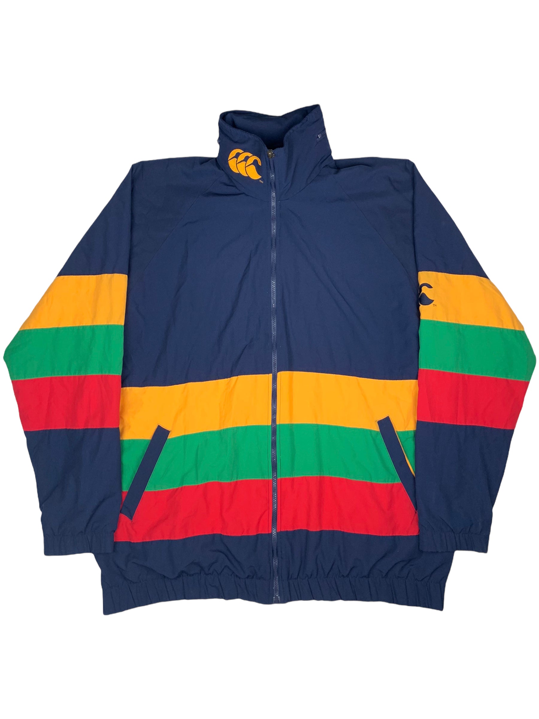 Canterbury Rugby Jacket Striped Track Top Zip Up Mens Sz XXL RARE