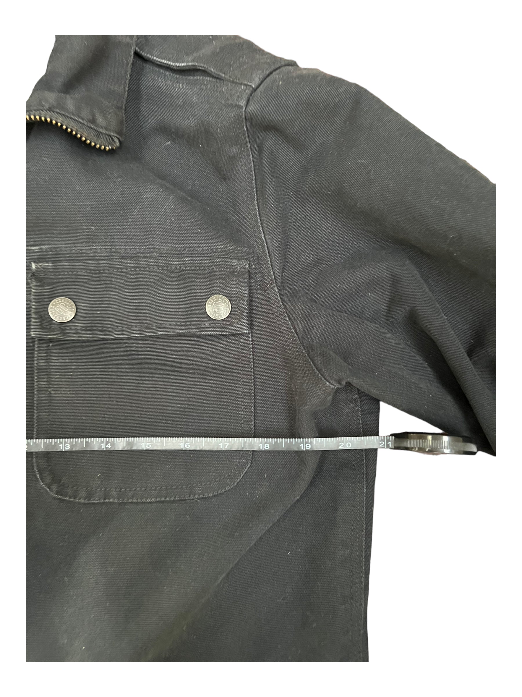 Carhartt Mens Chore Jacket Size Medium Black Old Carhartt Logo