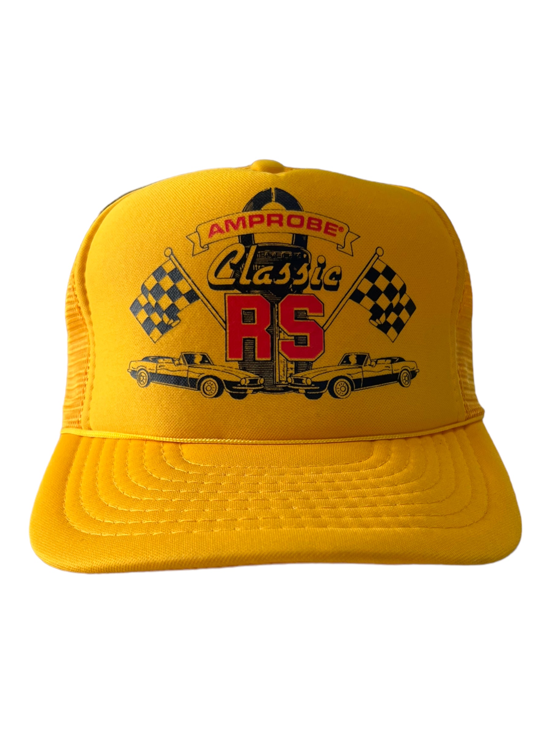 Vintage Classic Car Amprobe RS Car Show Yellow Snap Back Style Trucker Hat
