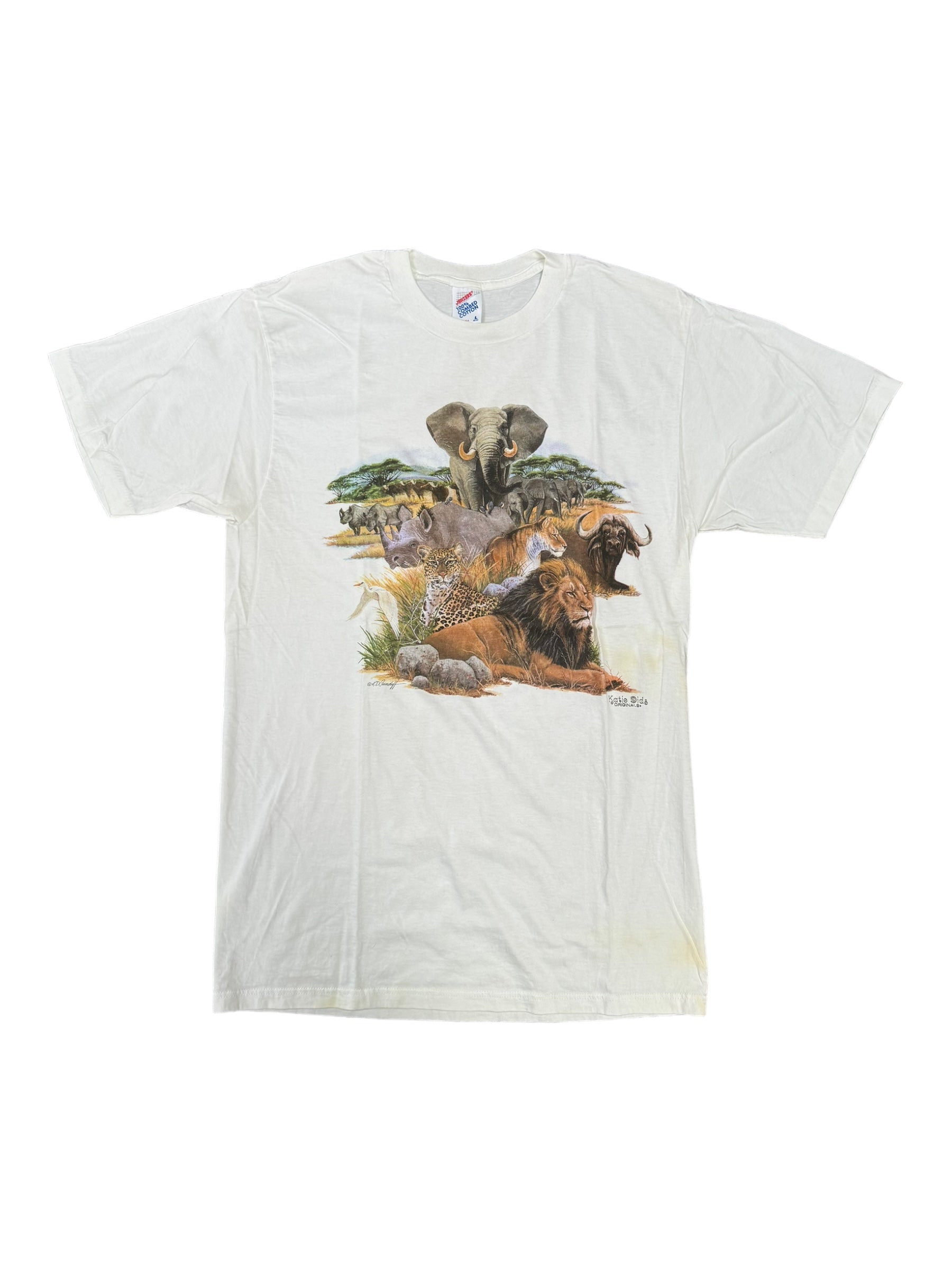 Nature Tee 90s Katie Dids Original Africa Animals Lion T Shirt Size Large