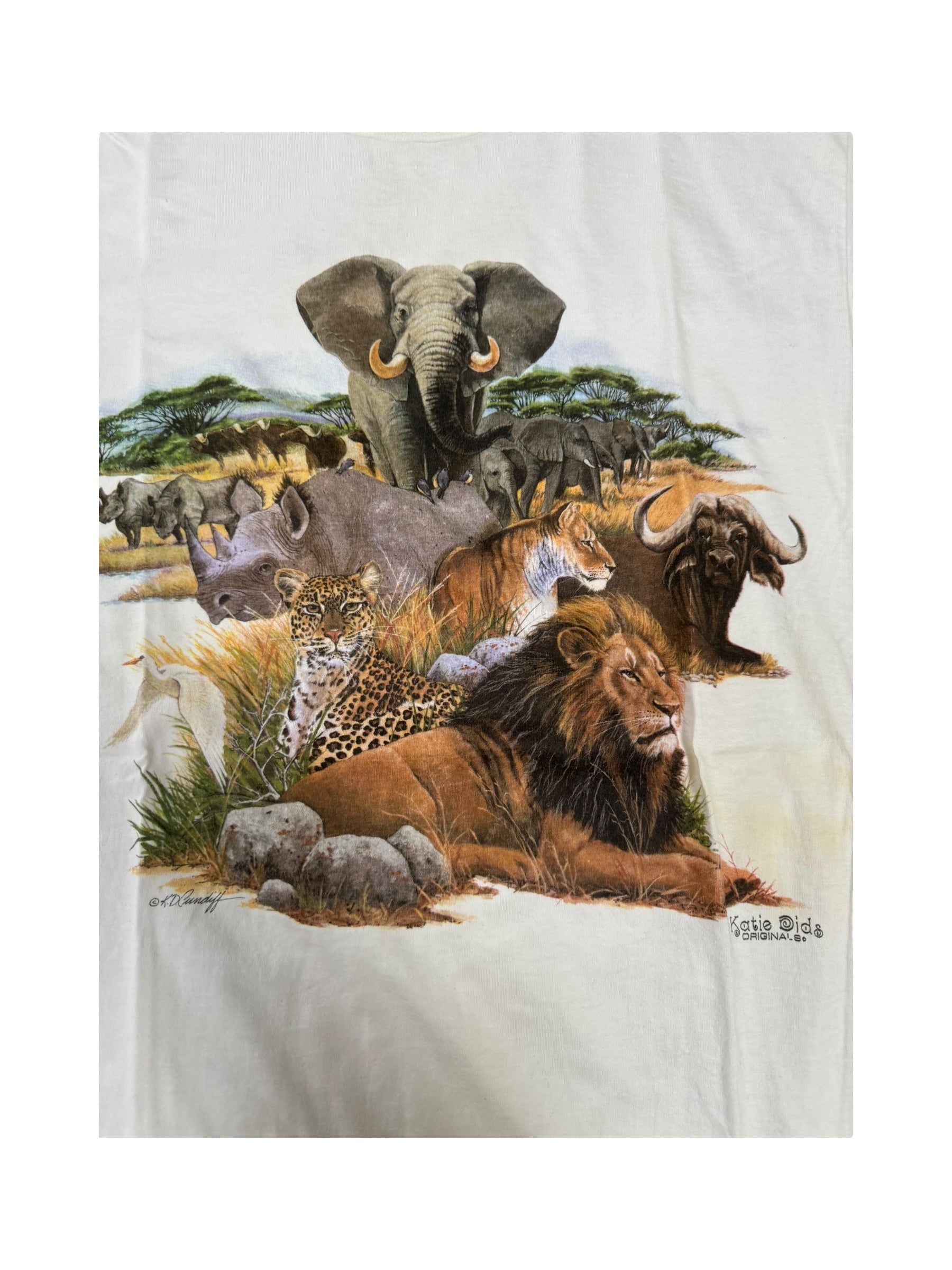 Nature Tee 90s Katie Dids Original Africa Animals Lion T Shirt Size Large