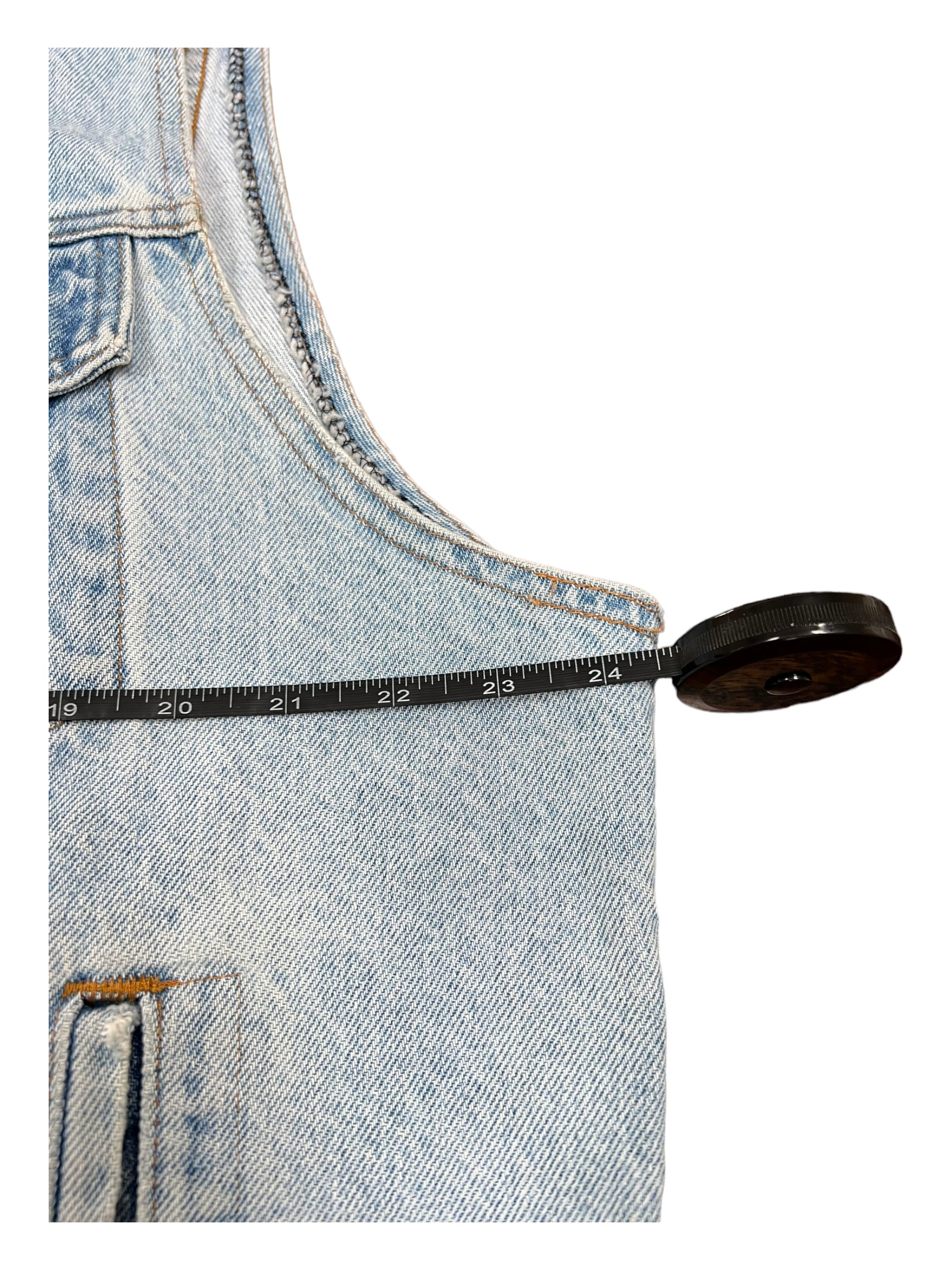 Route 66 90s Denim Vest w/ Patches Mercedes Embossed Logo Size Large