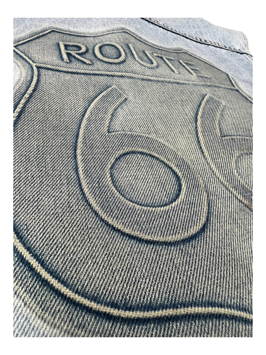 Route 66 90s Denim Vest w/ Patches Mercedes Embossed Logo Size Large