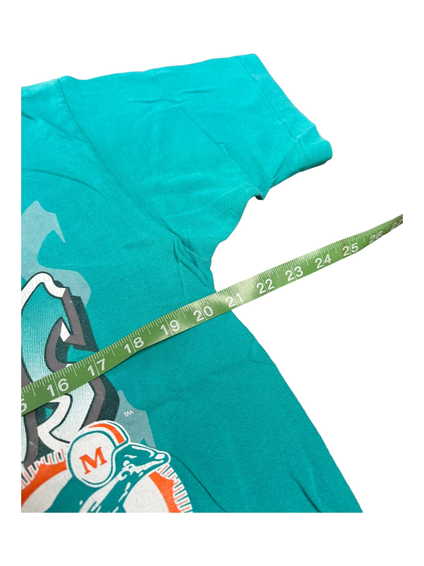 Miami Dolphins 1995 Old Logo Teal T-Shirt Adult Size Large