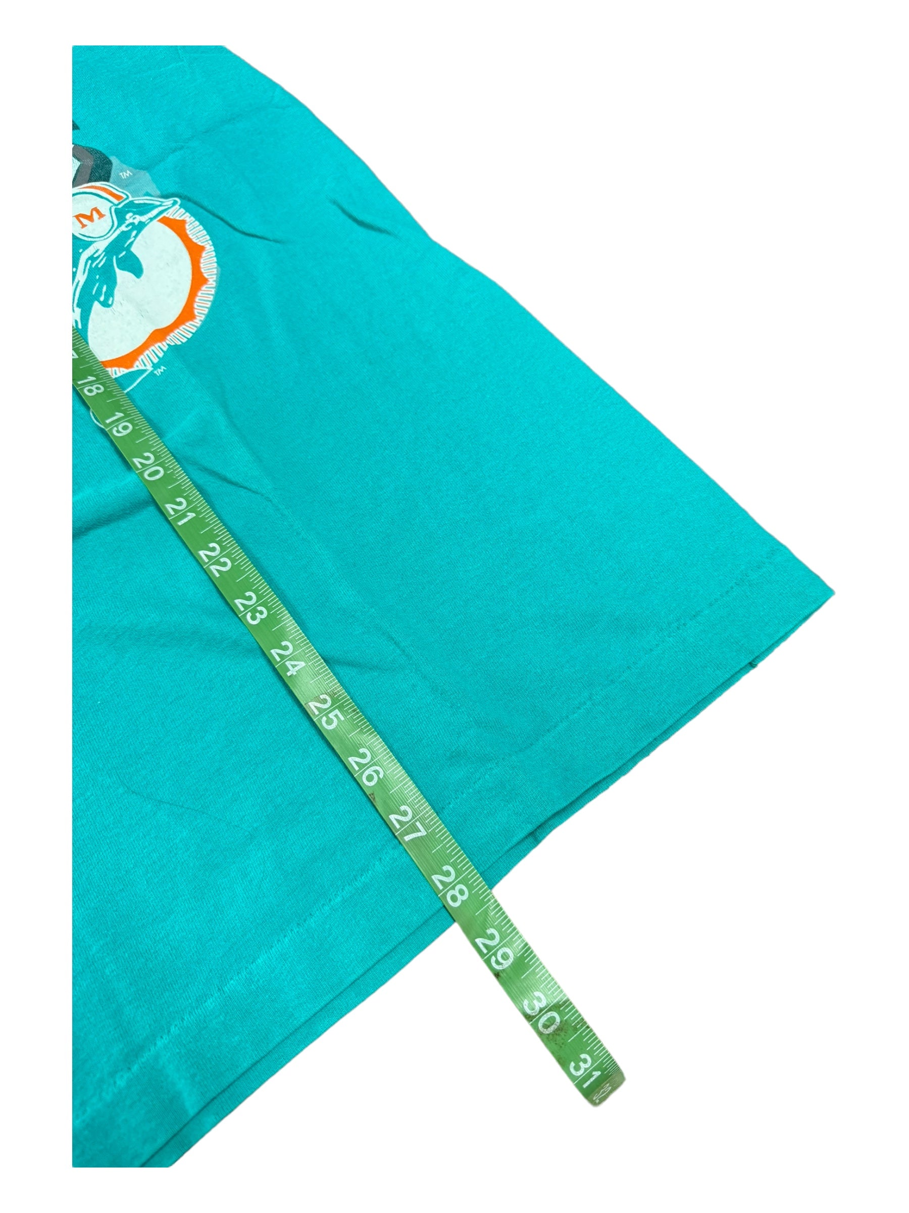 Miami Dolphins 1995 Old Logo Teal T-Shirt Adult Size Large