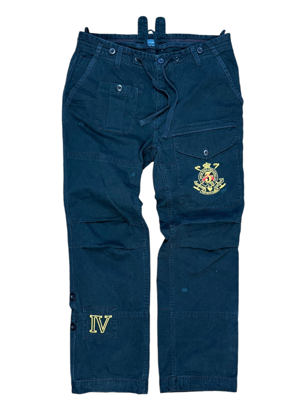 Polo Ralph Lauren 90s Black Cargo Pant Royal Crest Size 32 x 30