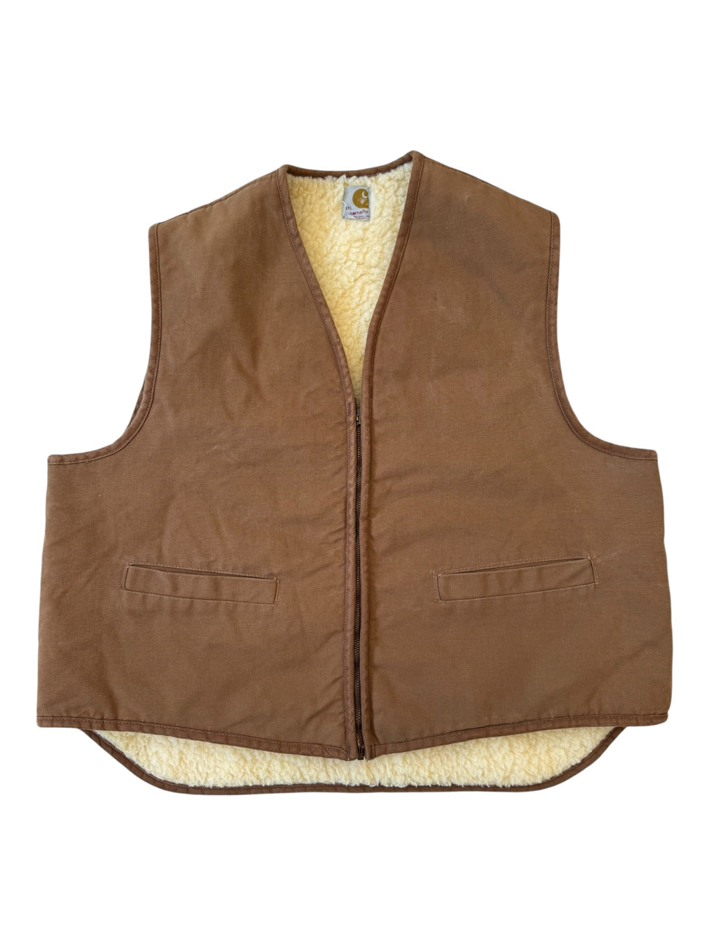 Carhartt 70s Brown Sherpa Lined Vest Size XXL