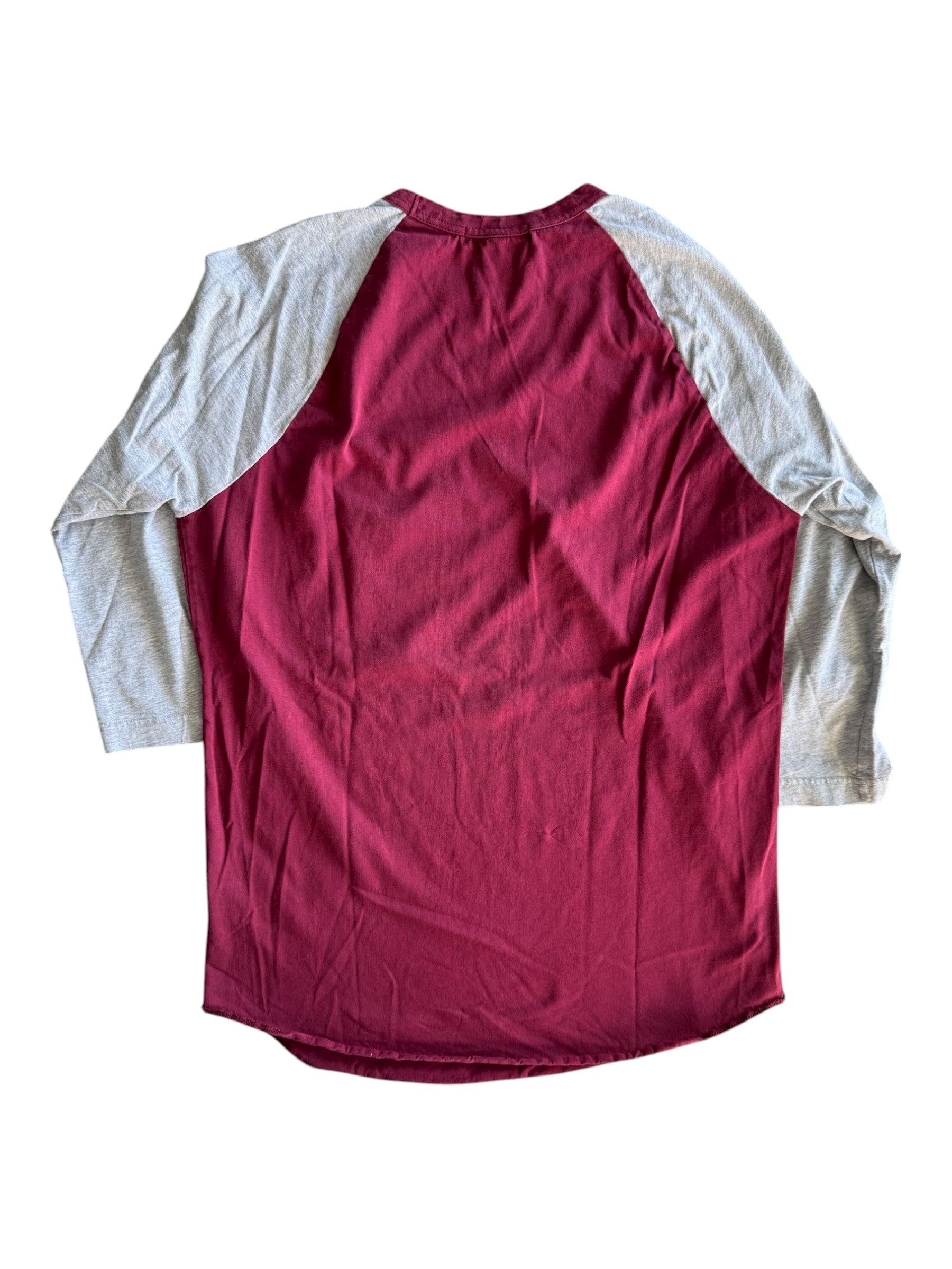 Comme Des Garcons Shirt Baseball Tee Burgandy / Grey Size Large