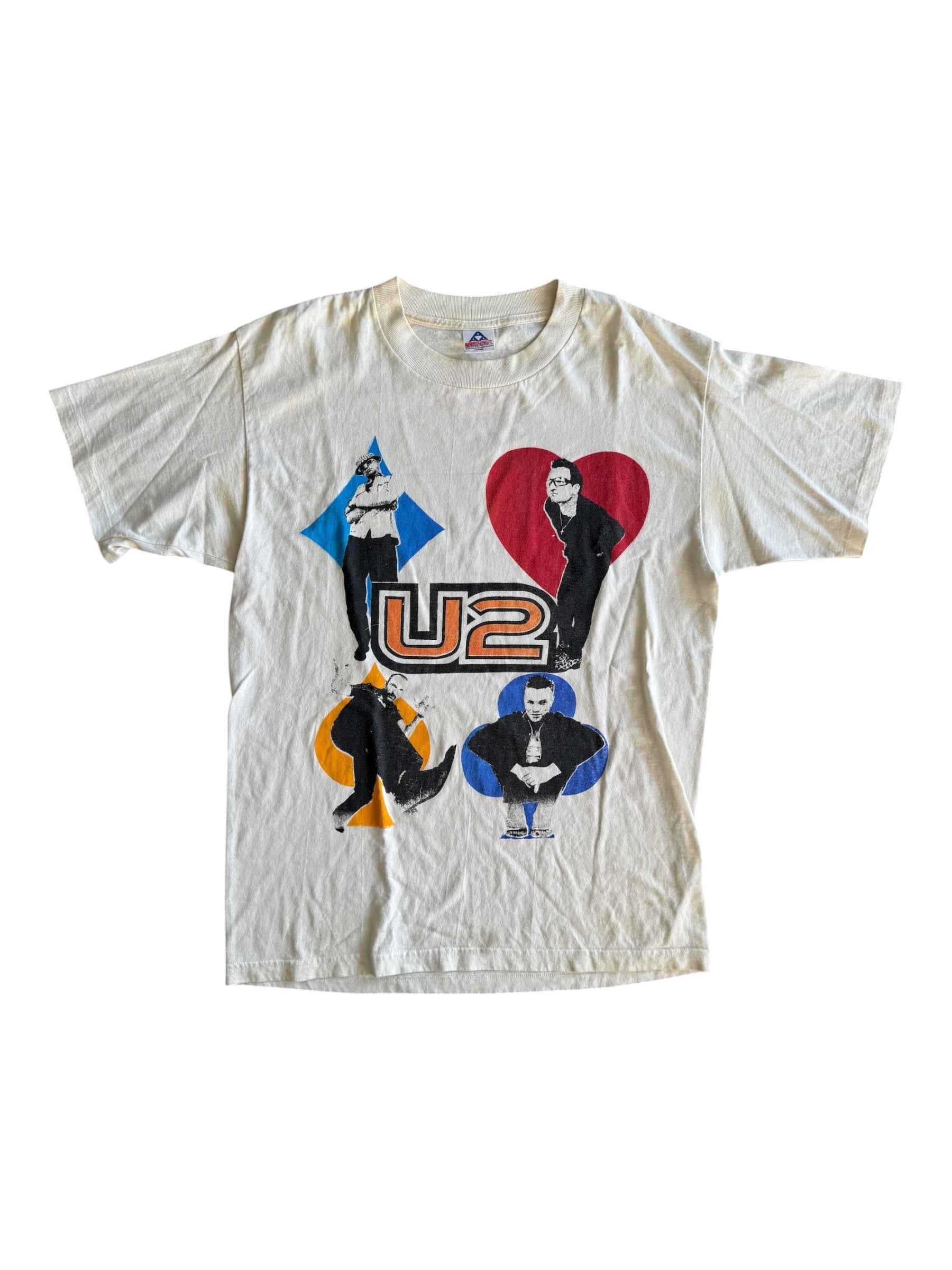 U2 90s White Pop Mart Tour T-Shirt Size Large