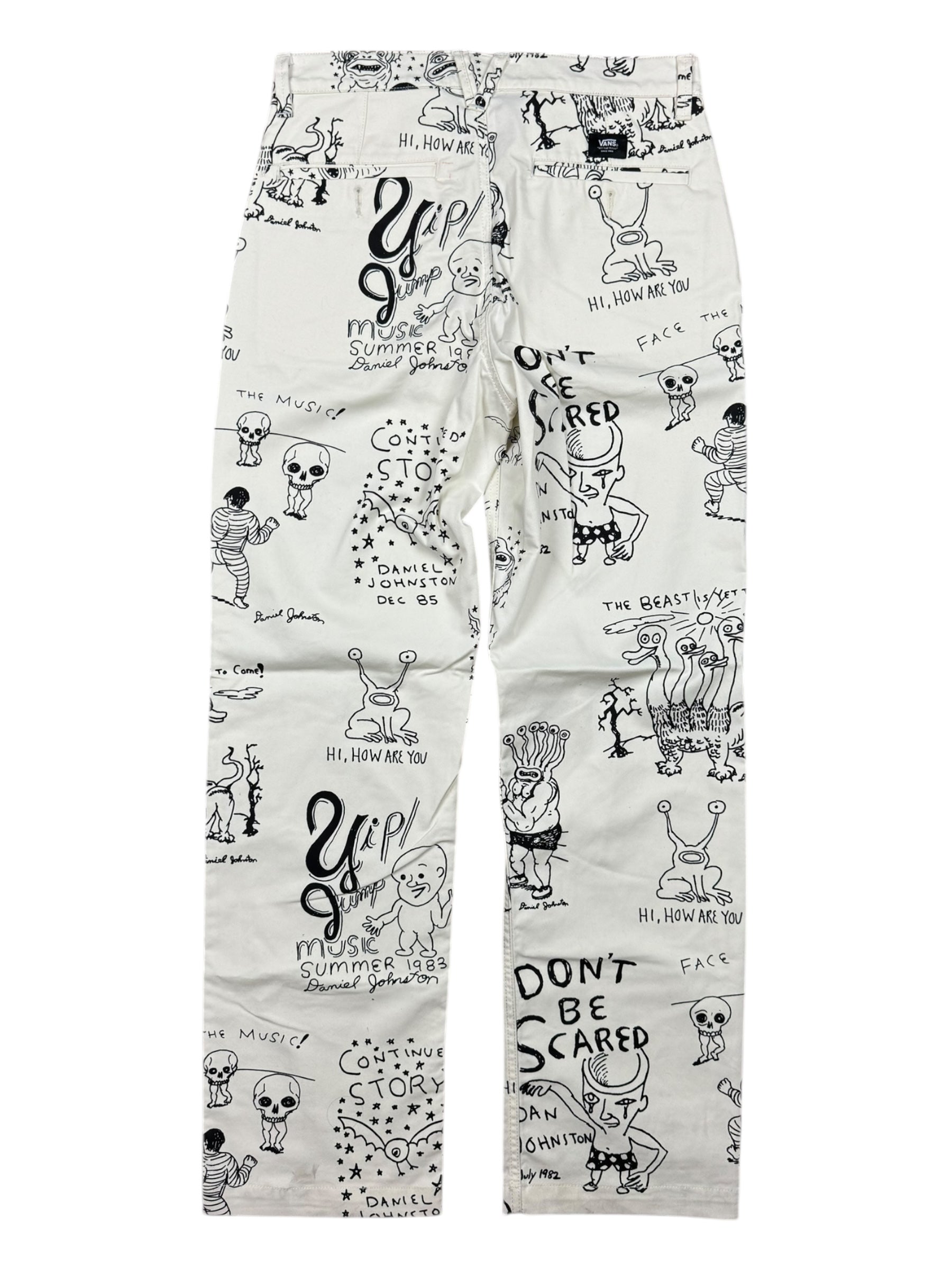 Vans Daniel Johnston White AOP Pants Size 30