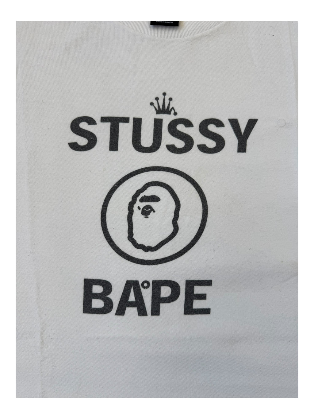 Stussy 00s Stussy x A Bathing Ape White T-Shirt Size Large