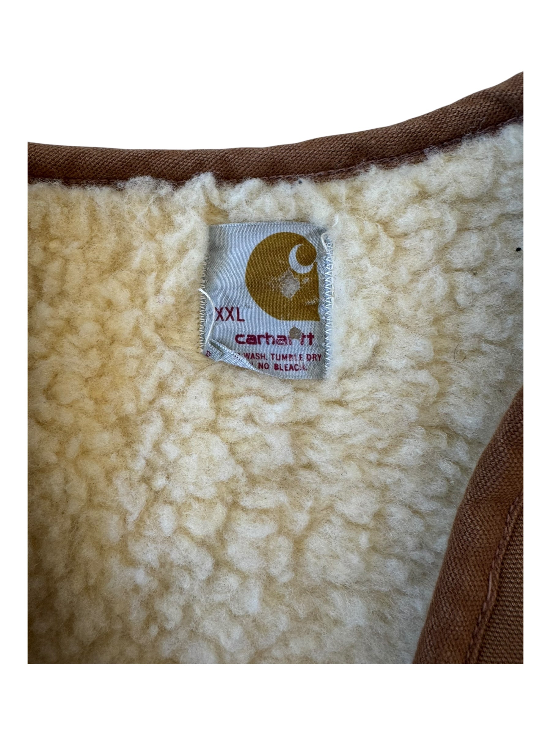 Carhartt 70s Brown Sherpa Lined Vest Size XXL