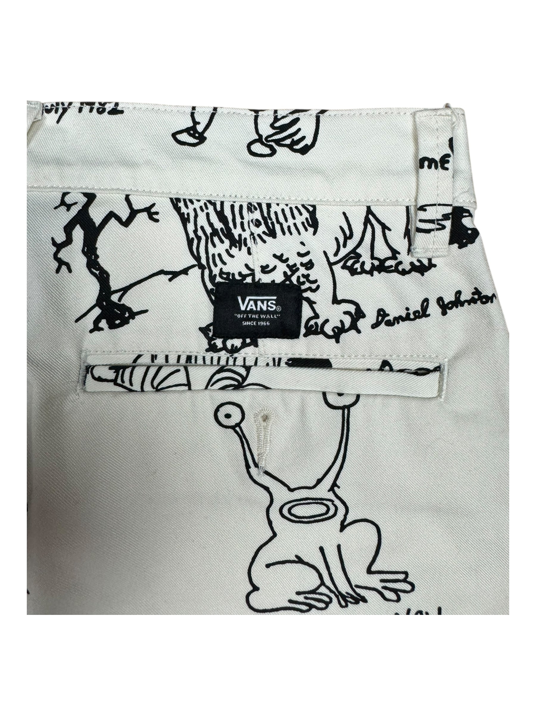 Vans Daniel Johnston White AOP Pants Size 30
