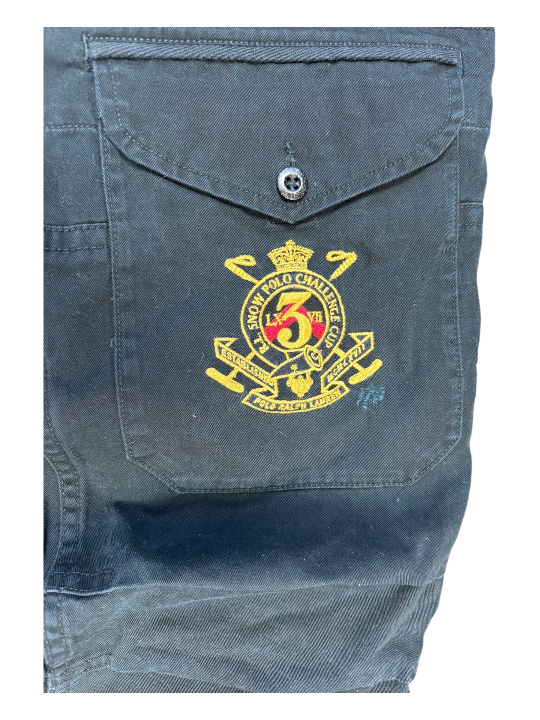 Polo Ralph Lauren 90s Black Cargo Pant Royal Crest Size 32 x 30
