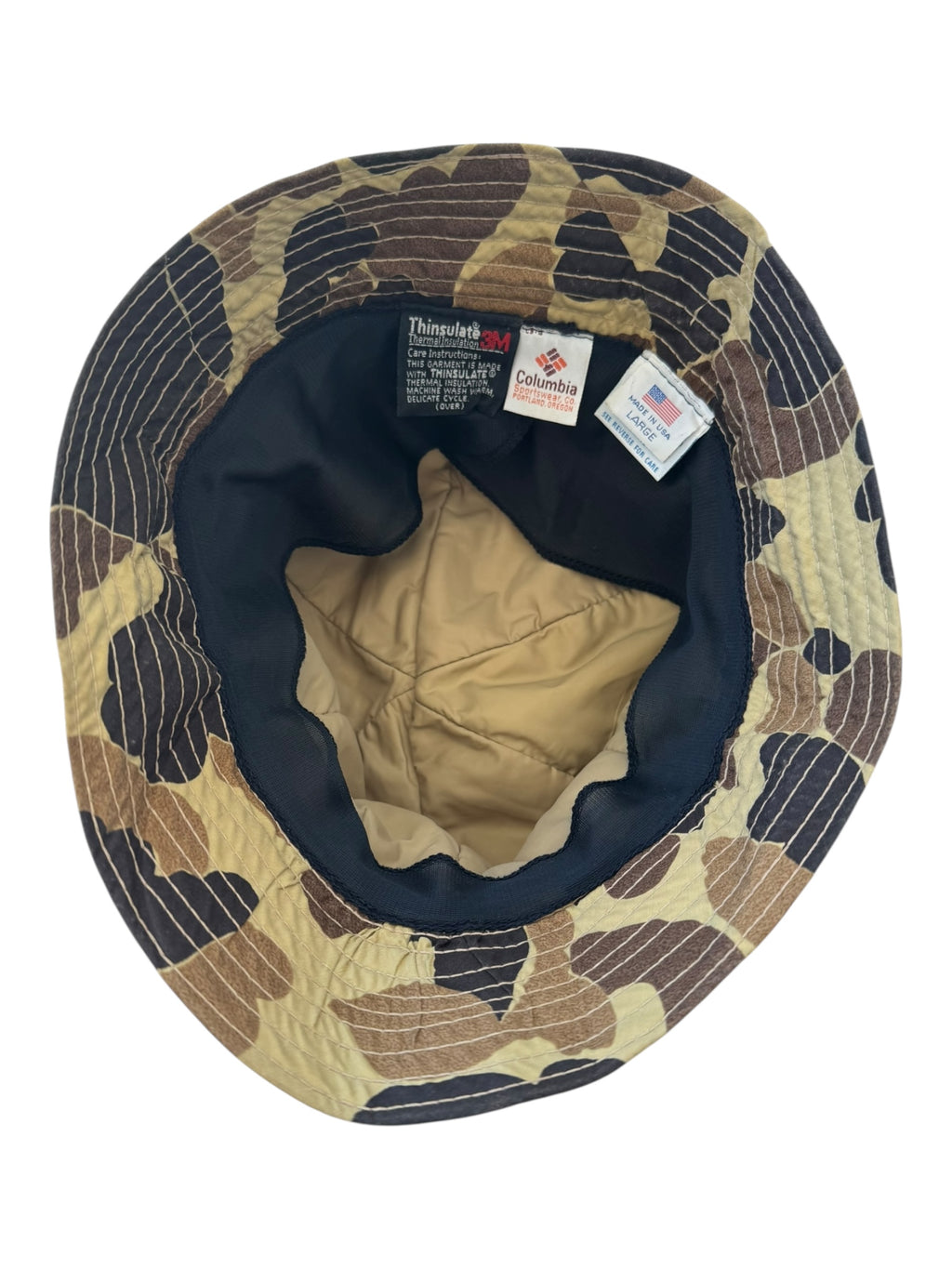 Columbia 80s Thinsulate Camo Bucket Hat Size Large