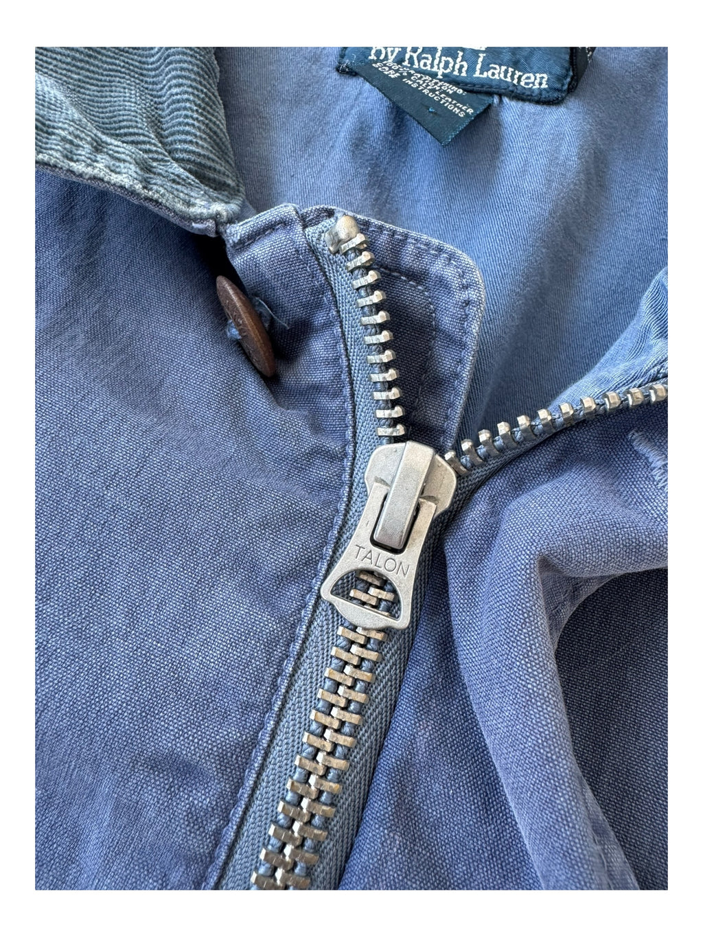 Polo Ralph Lauren 90s Blue Utility Pocket Corduroy Collar Fishing Jacket Size XL