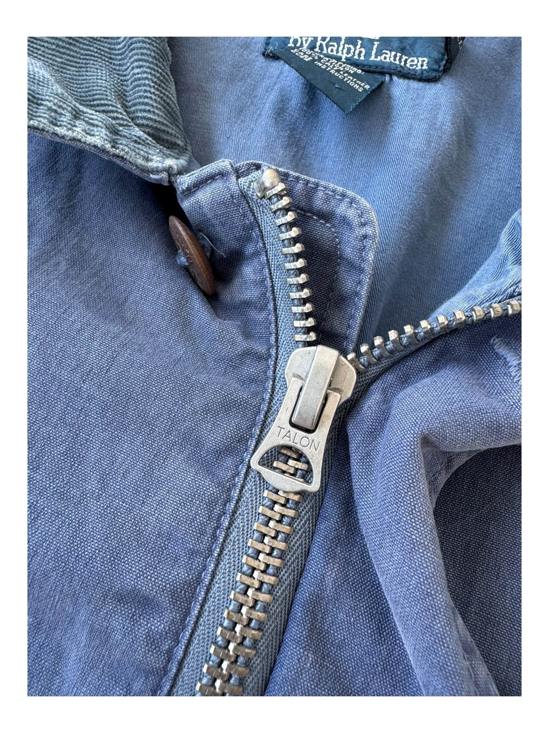 Polo Ralph Lauren 90s Blue Utility Pocket Corduroy Collar Fishing Jacket Size XL