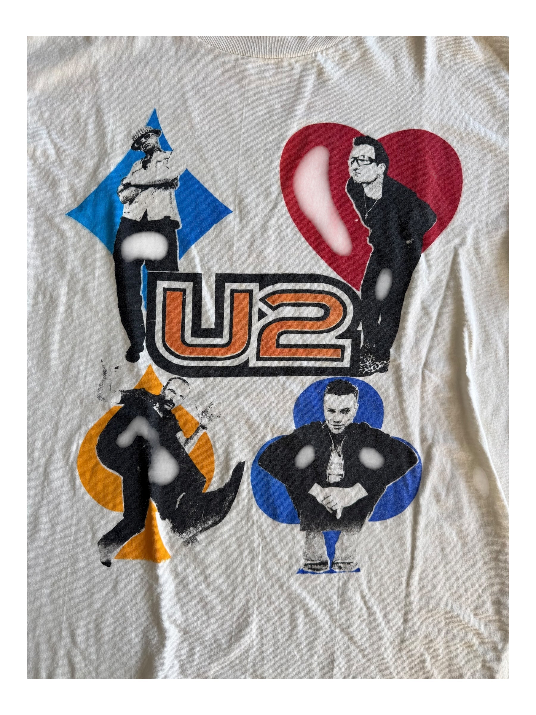 U2 90s White Pop Mart Tour T-Shirt Size Large