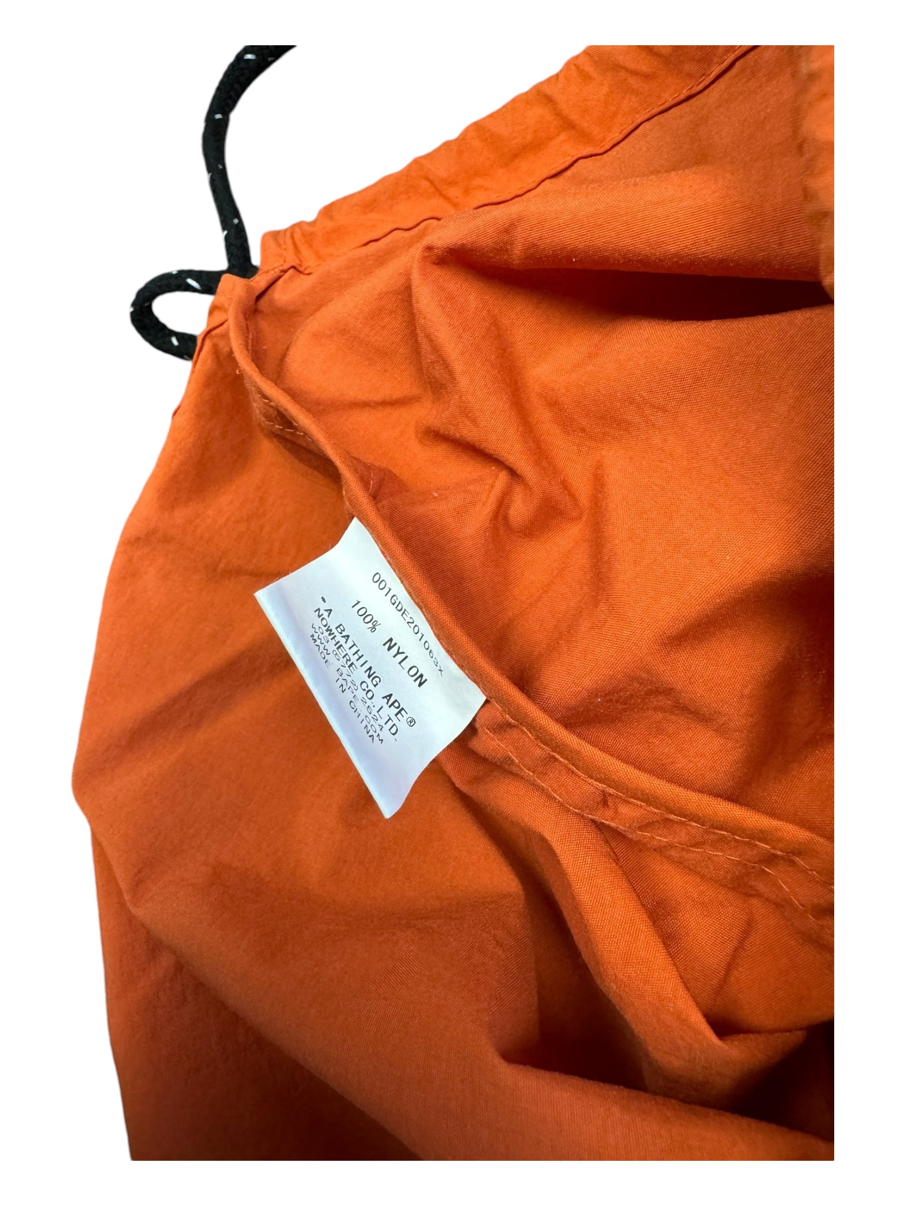 Bape 00s Drawstring Cinch Bag Orange WGM