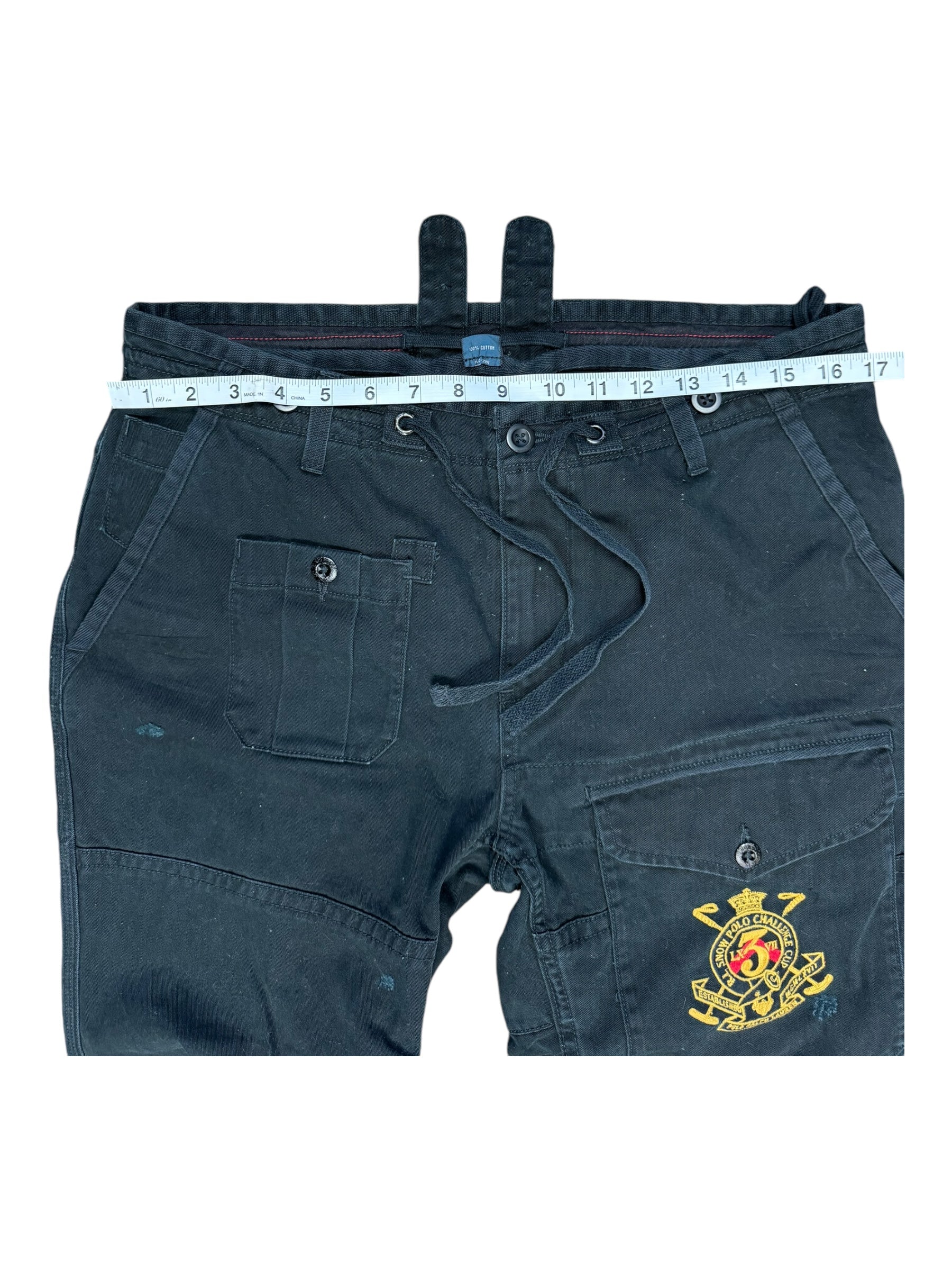 Polo Ralph Lauren 90s Black Cargo Pant Royal Crest Size 32 x 30