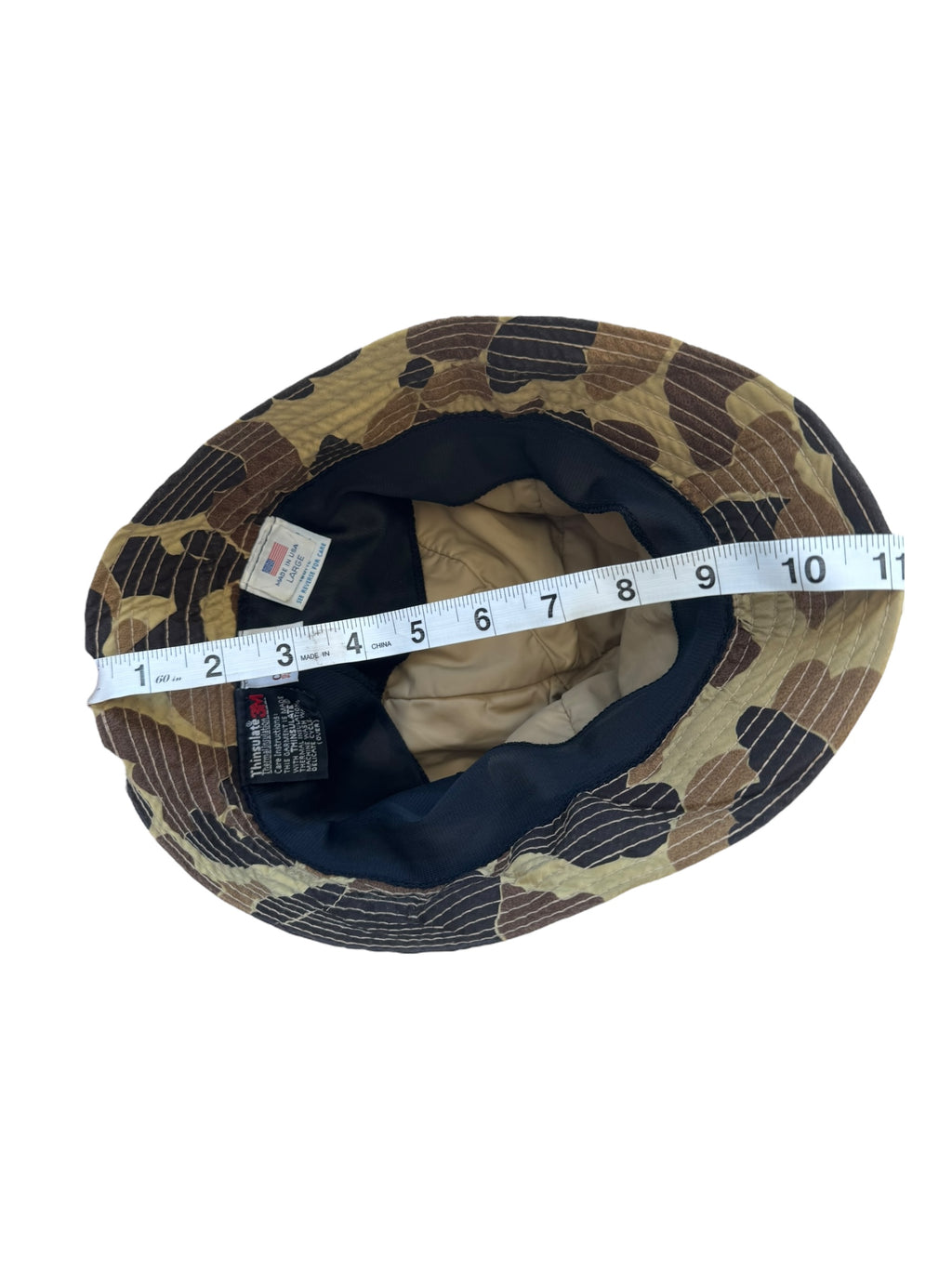 Columbia 80s Thinsulate Camo Bucket Hat Size Large
