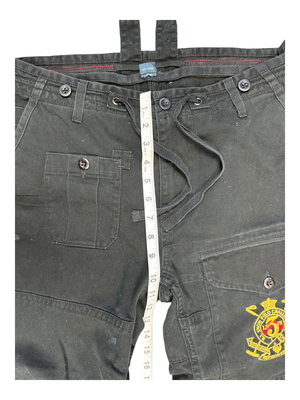 Polo Ralph Lauren 90s Black Cargo Pant Royal Crest Size 32 x 30