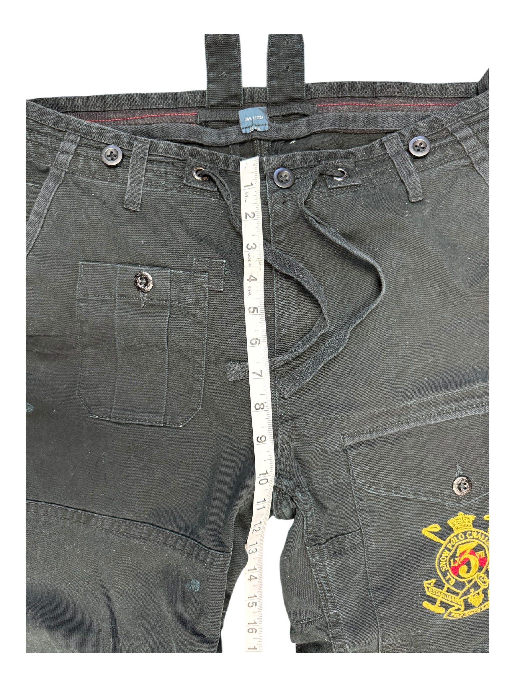 Polo Ralph Lauren 90s Black Cargo Pant Royal Crest Size 32 x 30