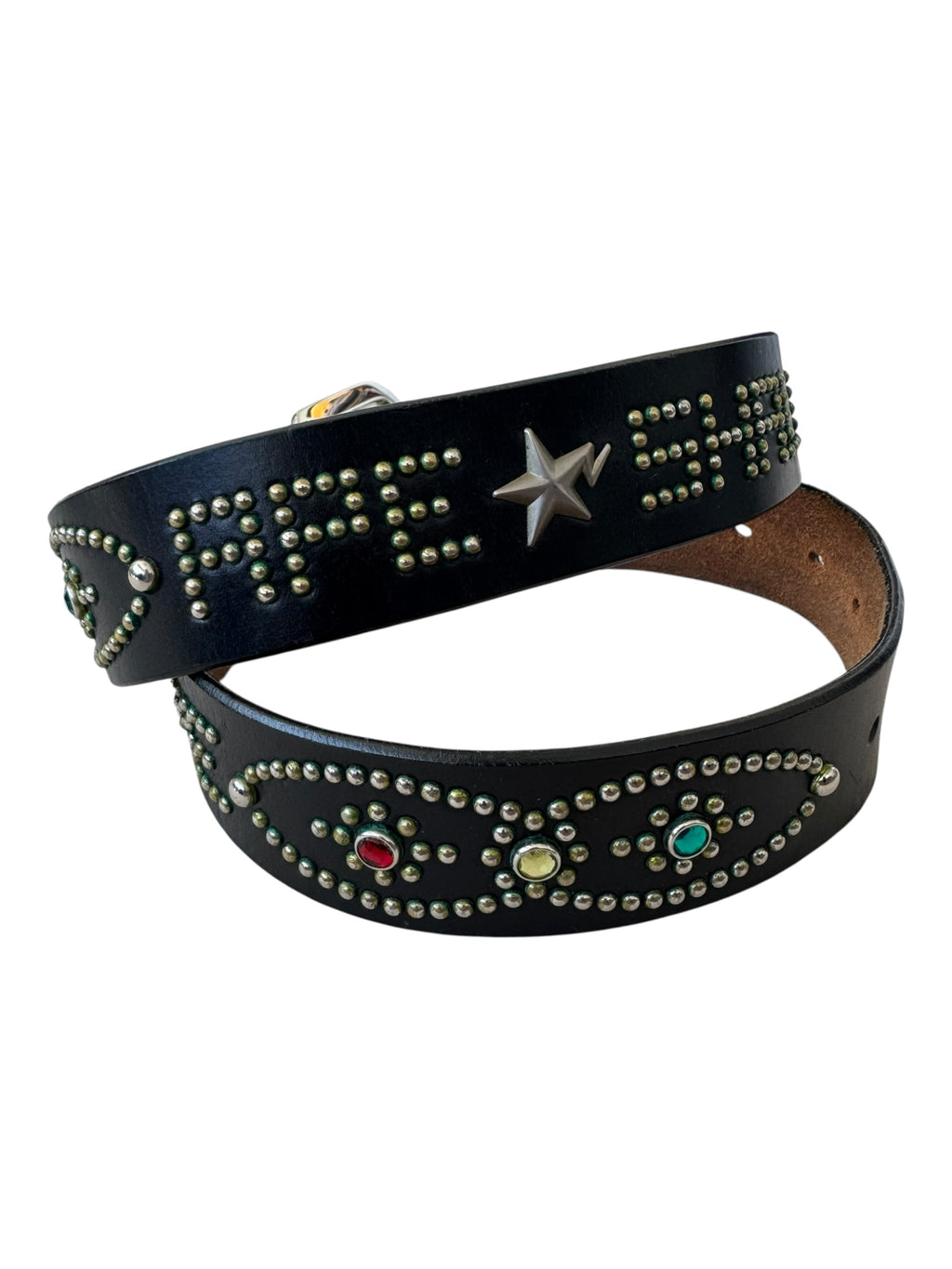 Bape 90s Ape Shall Never Kill Ape Studded Leather Belt