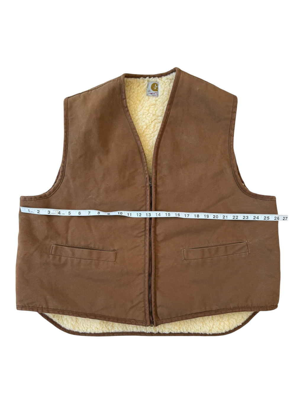 Carhartt 70s Brown Sherpa Lined Vest Size XXL