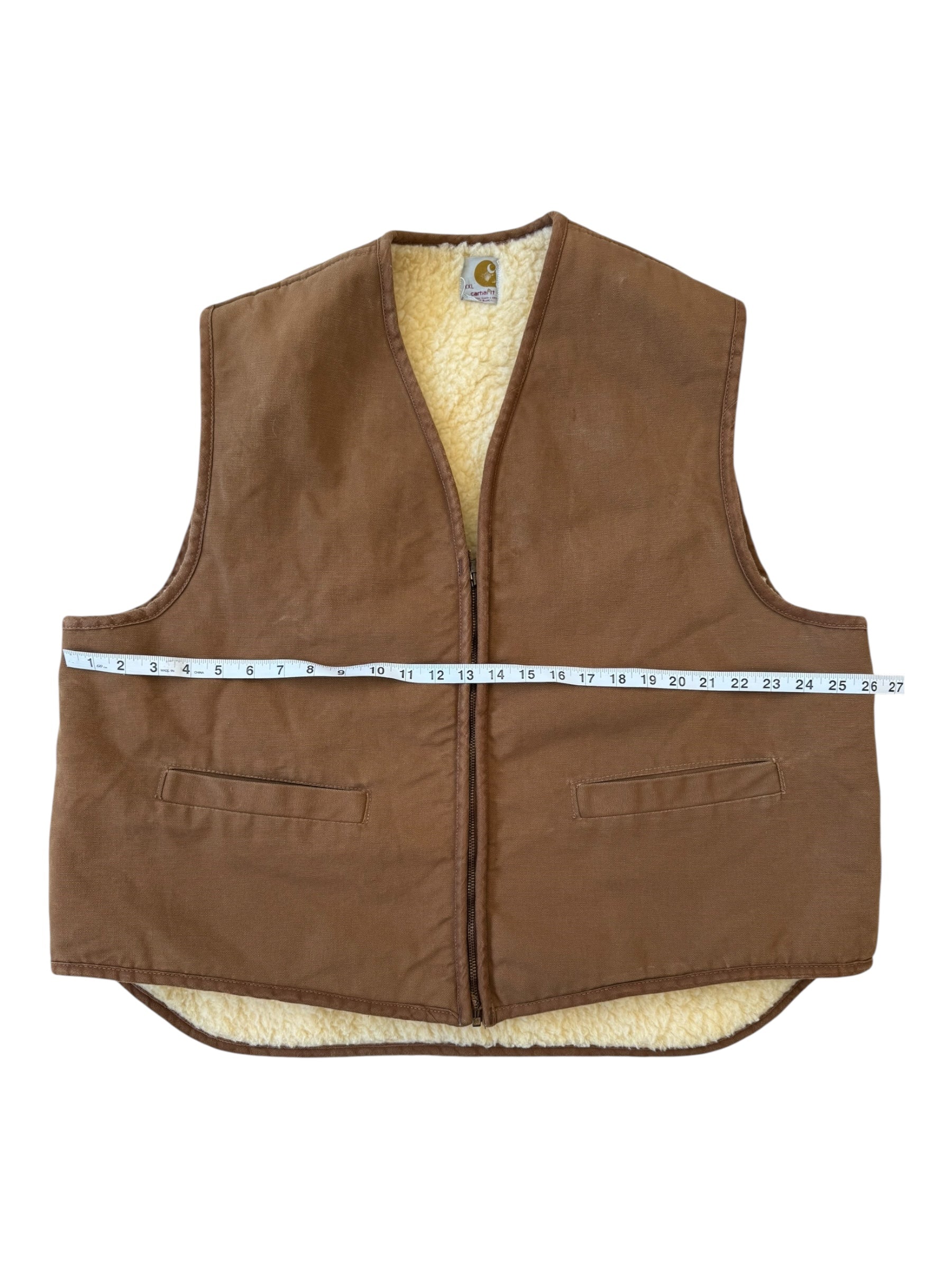 Carhartt 70s Brown Sherpa Lined Vest Size XXL