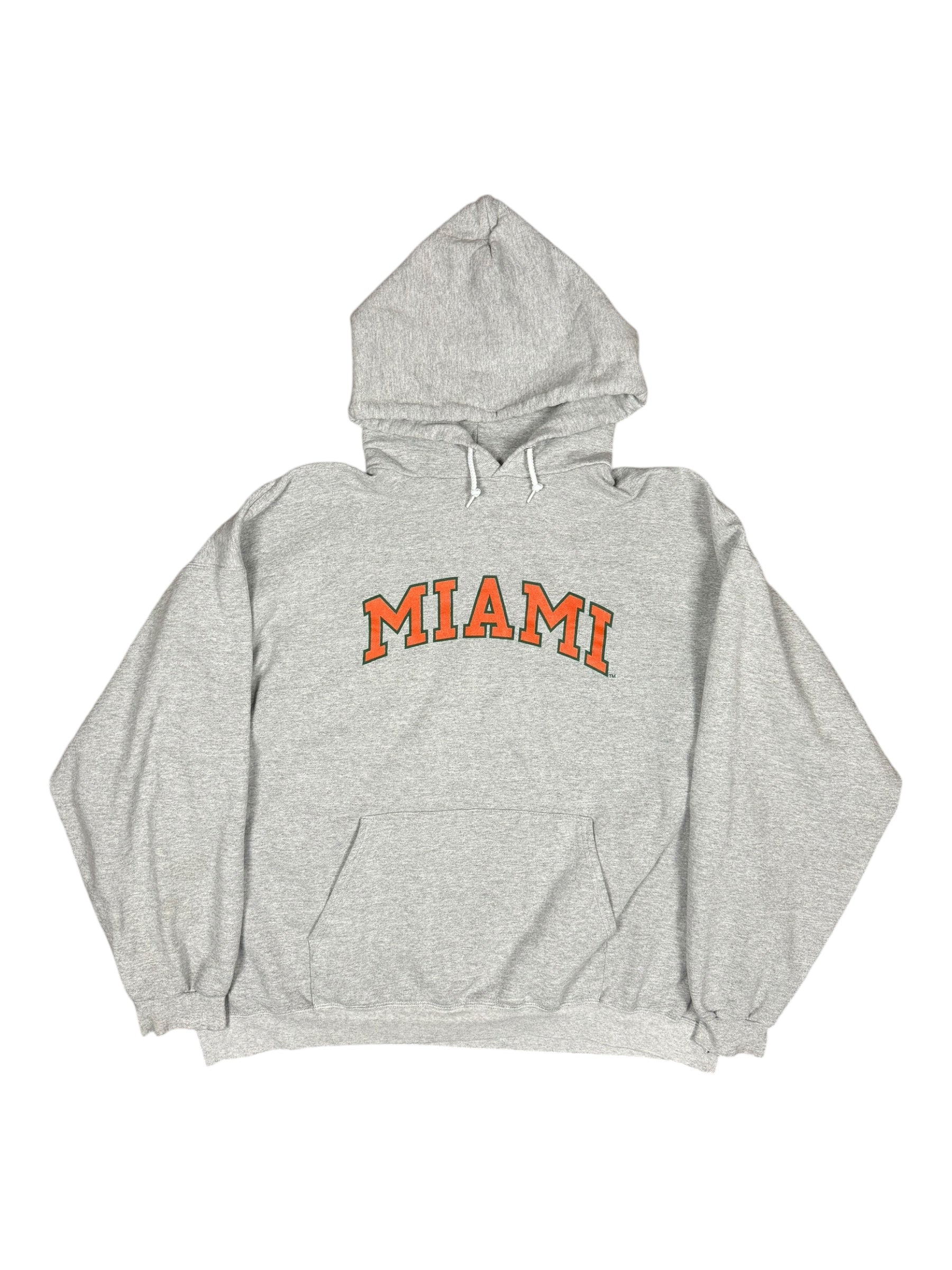 University of Miami Vintage Hanes Hoodie Men XXL Logo Sweatshirt