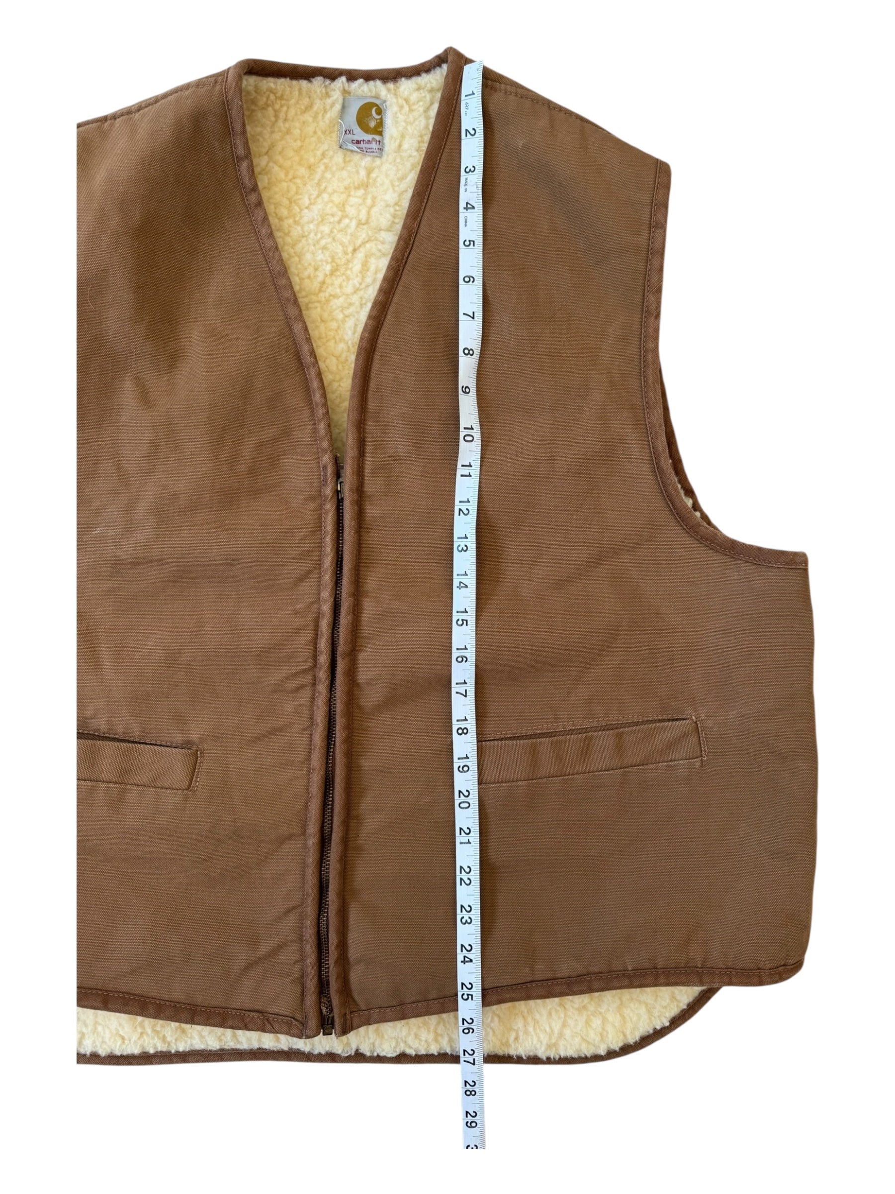 Carhartt 70s Brown Sherpa Lined Vest Size XXL
