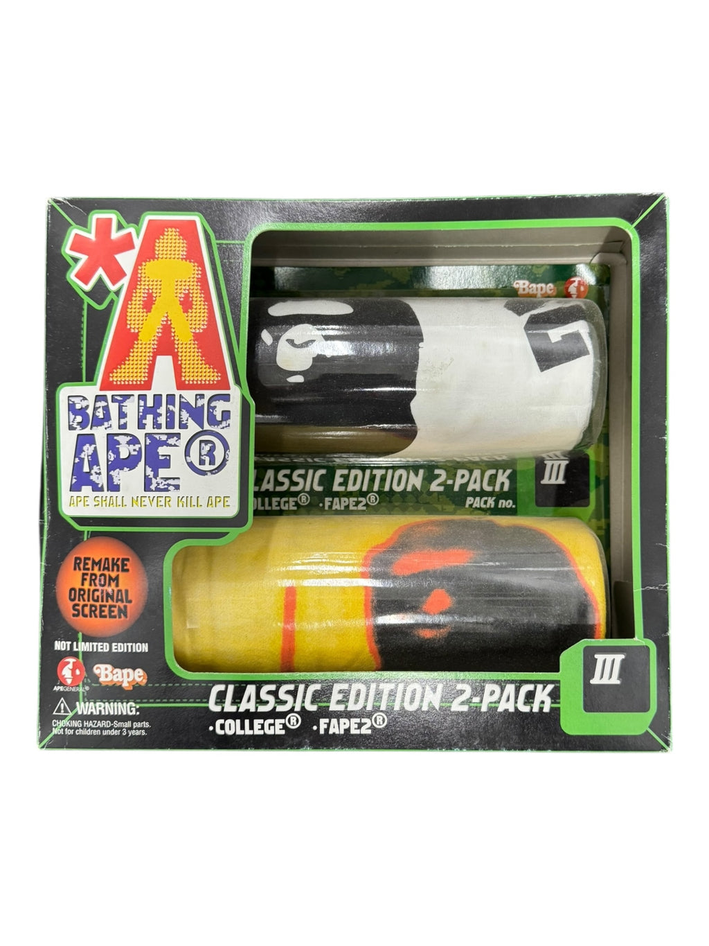 A Bathing Ape 90s Classic Edition 2-Pack T-Shirt Box III Size Large Deadstock