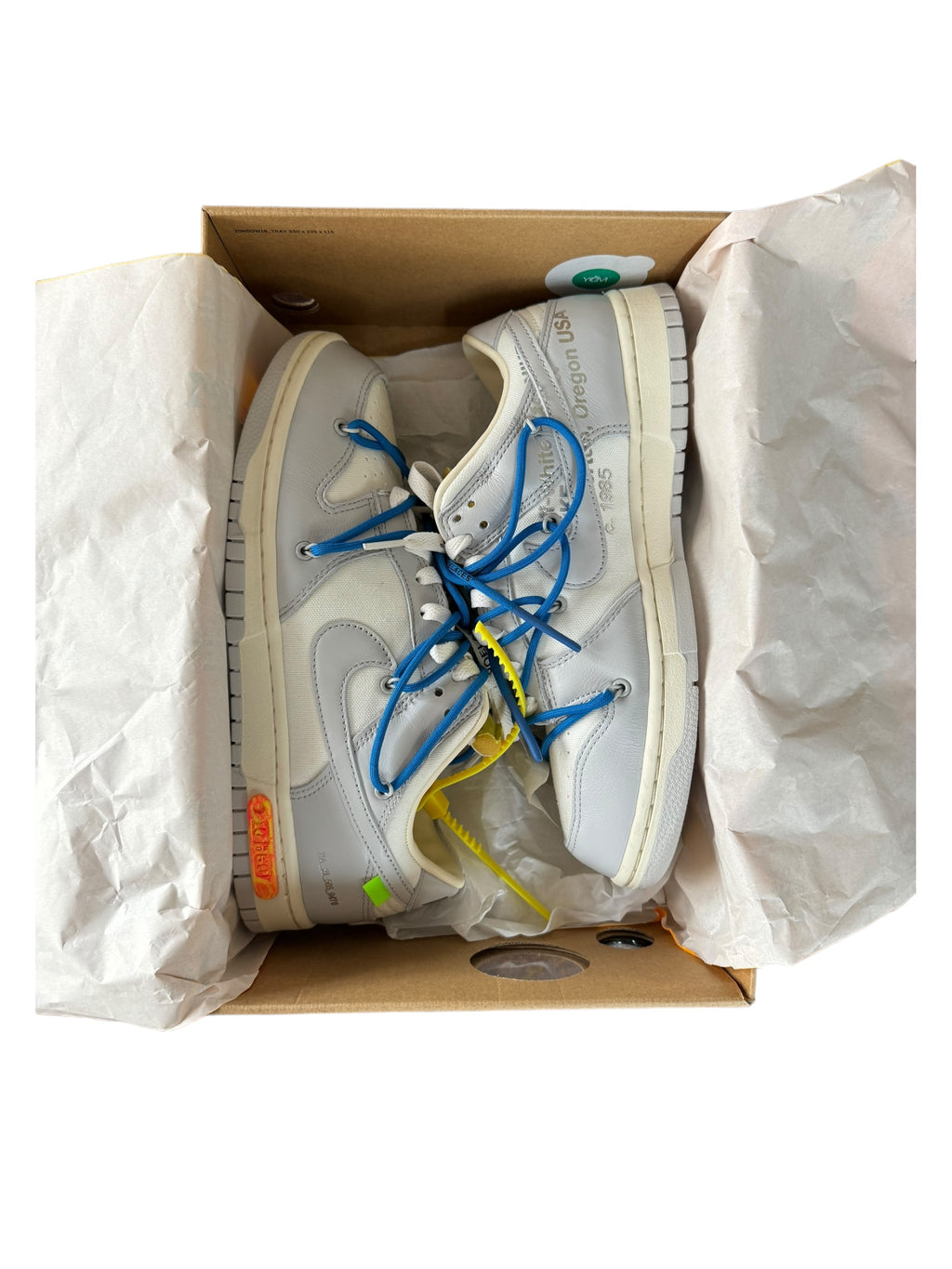 Nike Off-White x Dunk Low Lot 10 of 50 Mens US Size 9.5 Brand New Broken Zip Tie