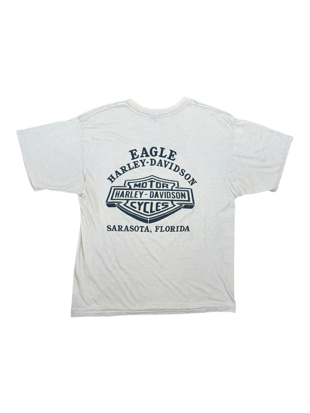 Harley Davidson 1987 White 3D Emblem Made in America Size Large