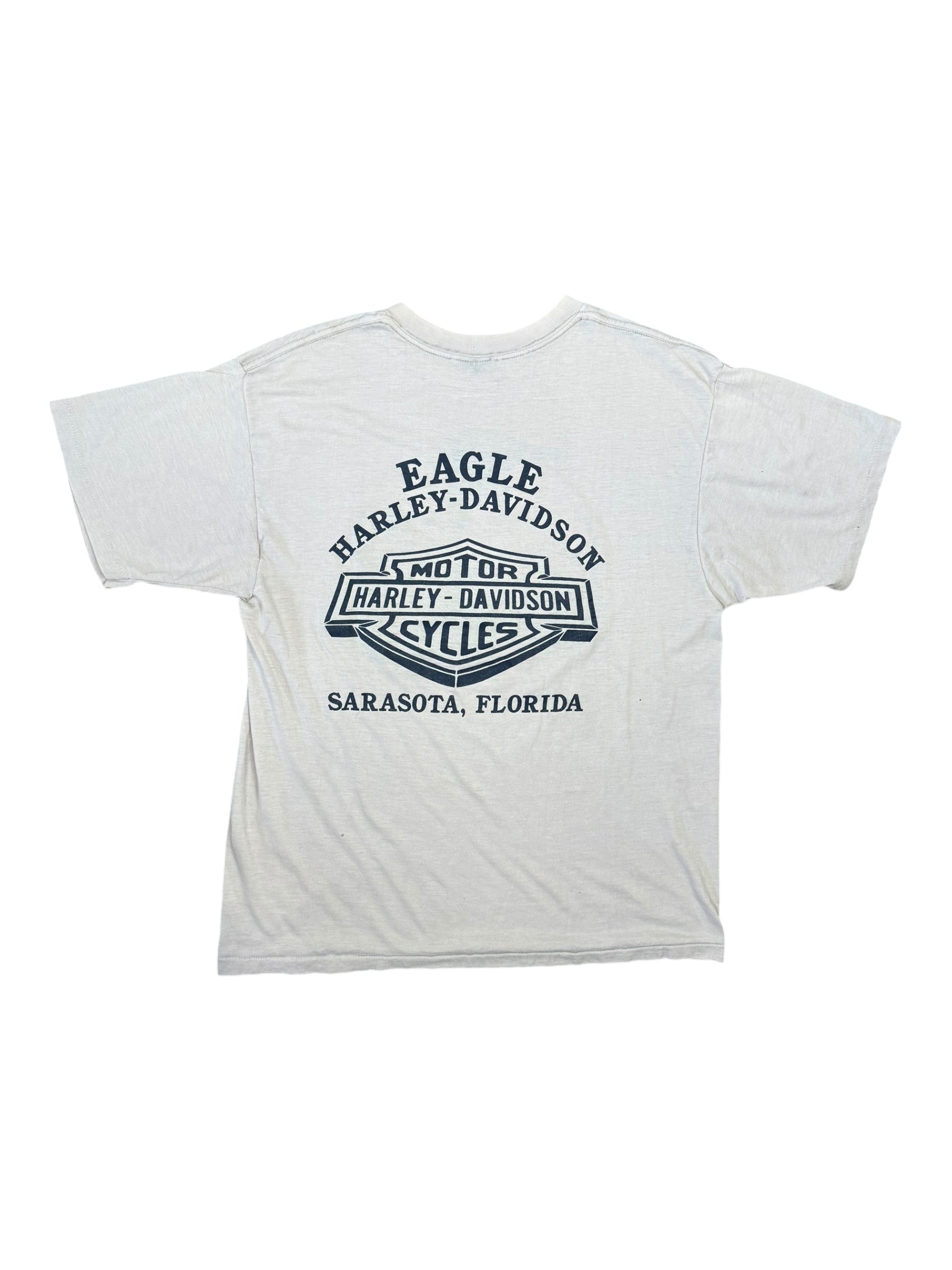 Harley Davidson 1987 White 3D Emblem Made in America Size Large