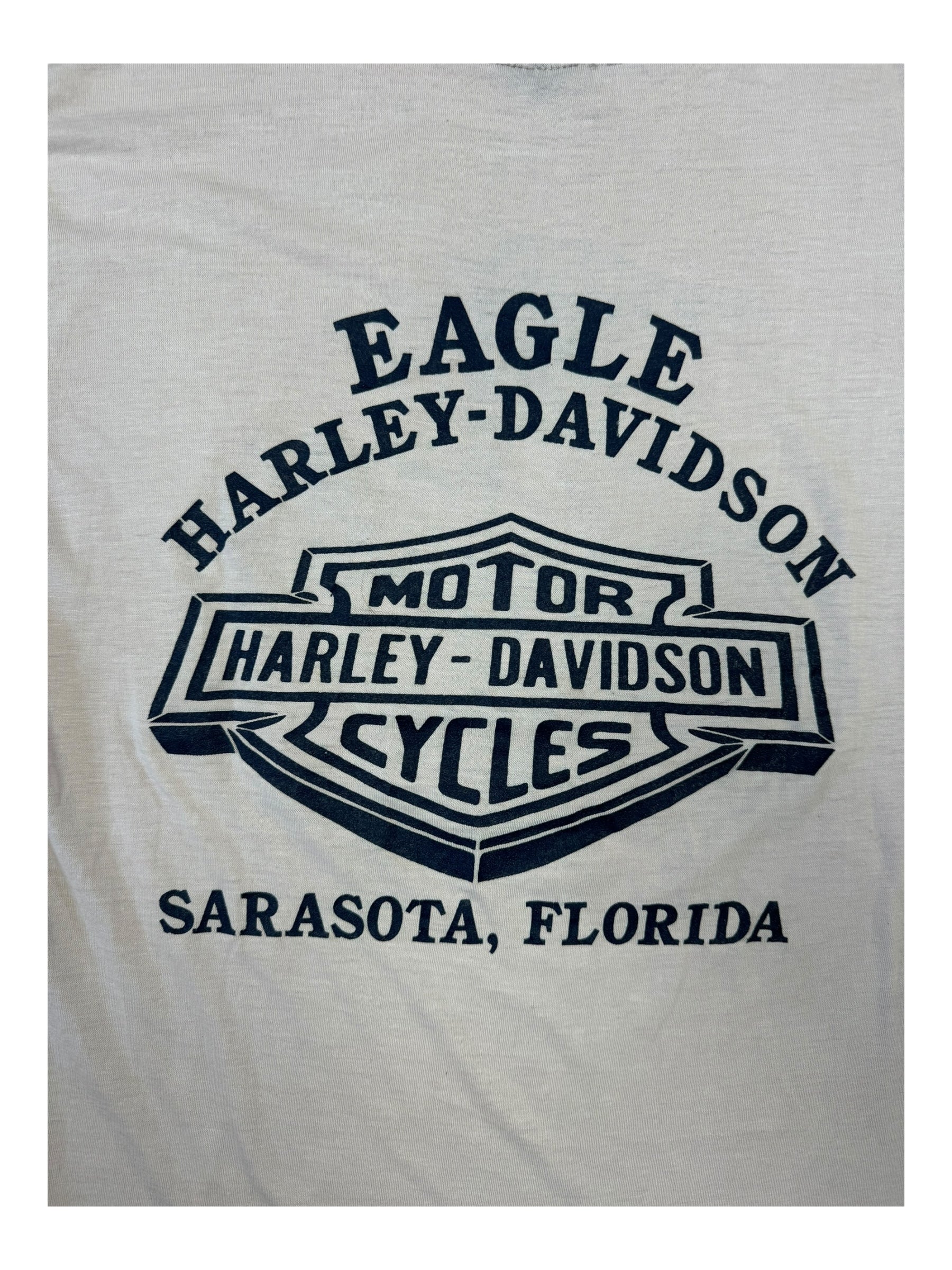 Harley Davidson 1987 White 3D Emblem Made in America Size Large