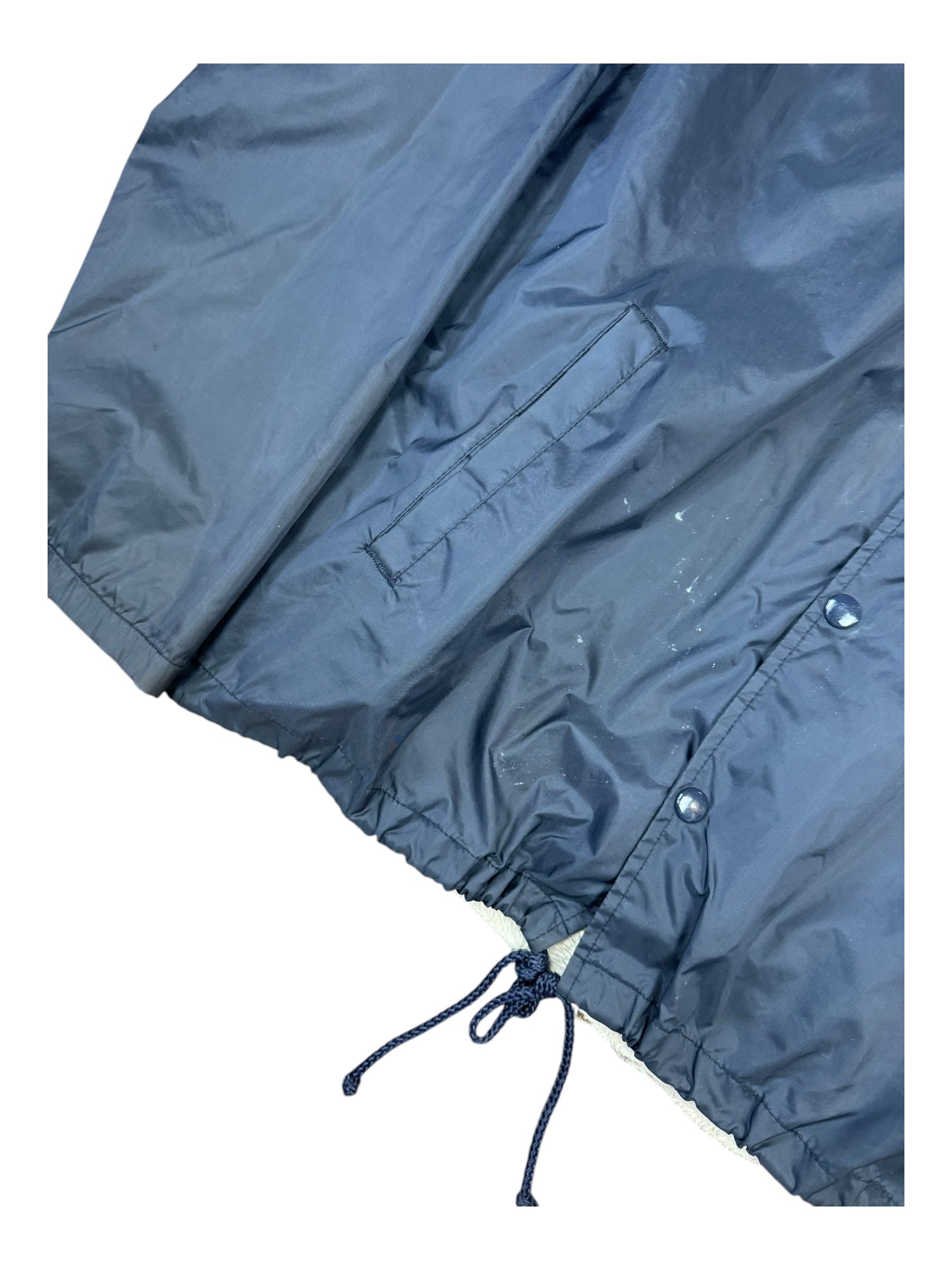 Futura 90s FL Navy Blue Sherpa Lined Coach Jacket Size Large