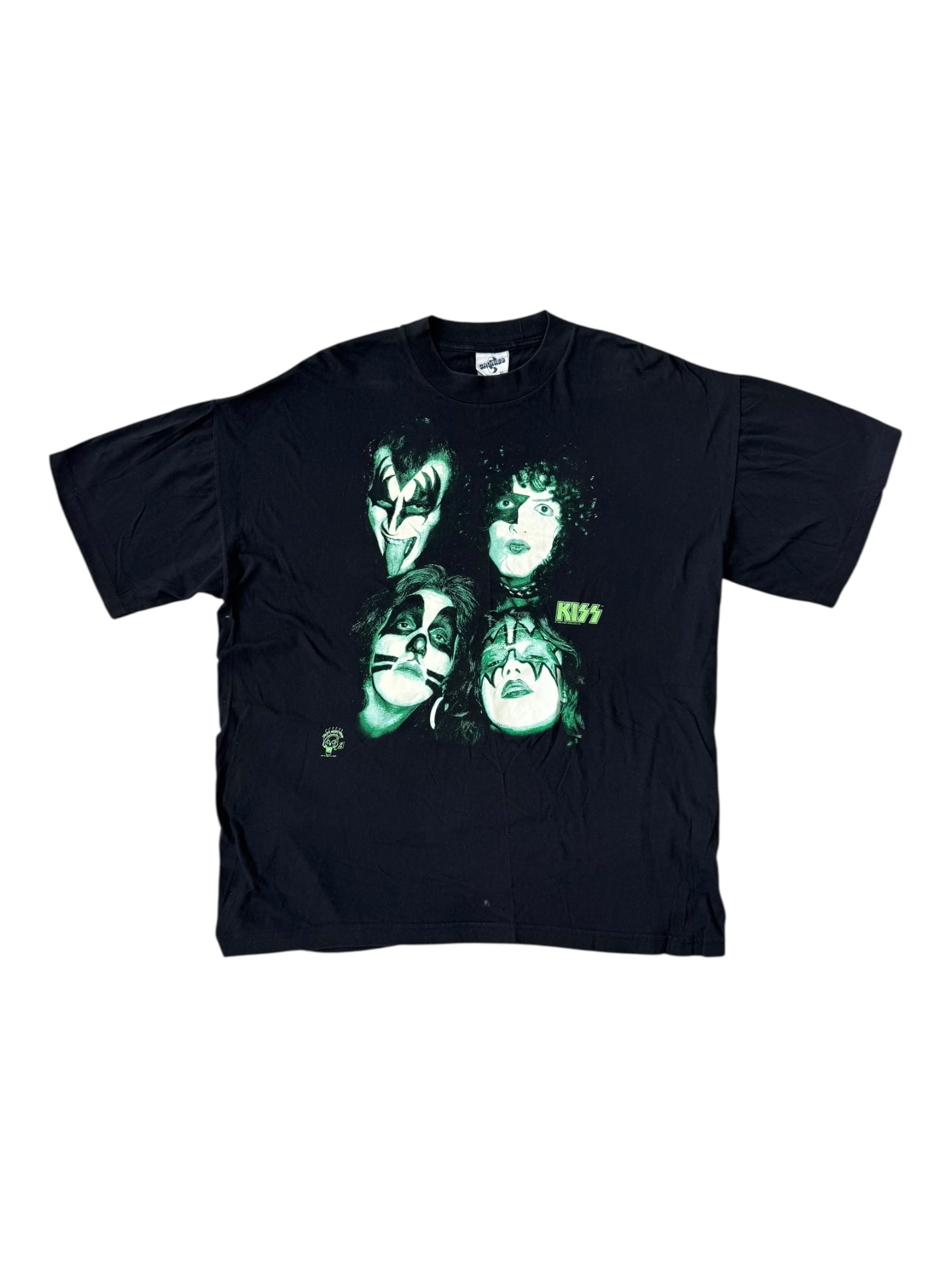 Kiss 90s Black Green Faces Size XL