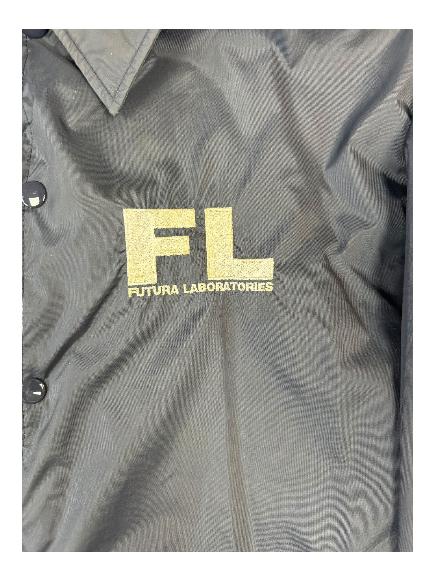 Futura 90s FL Navy Blue Sherpa Lined Coach Jacket Size Large