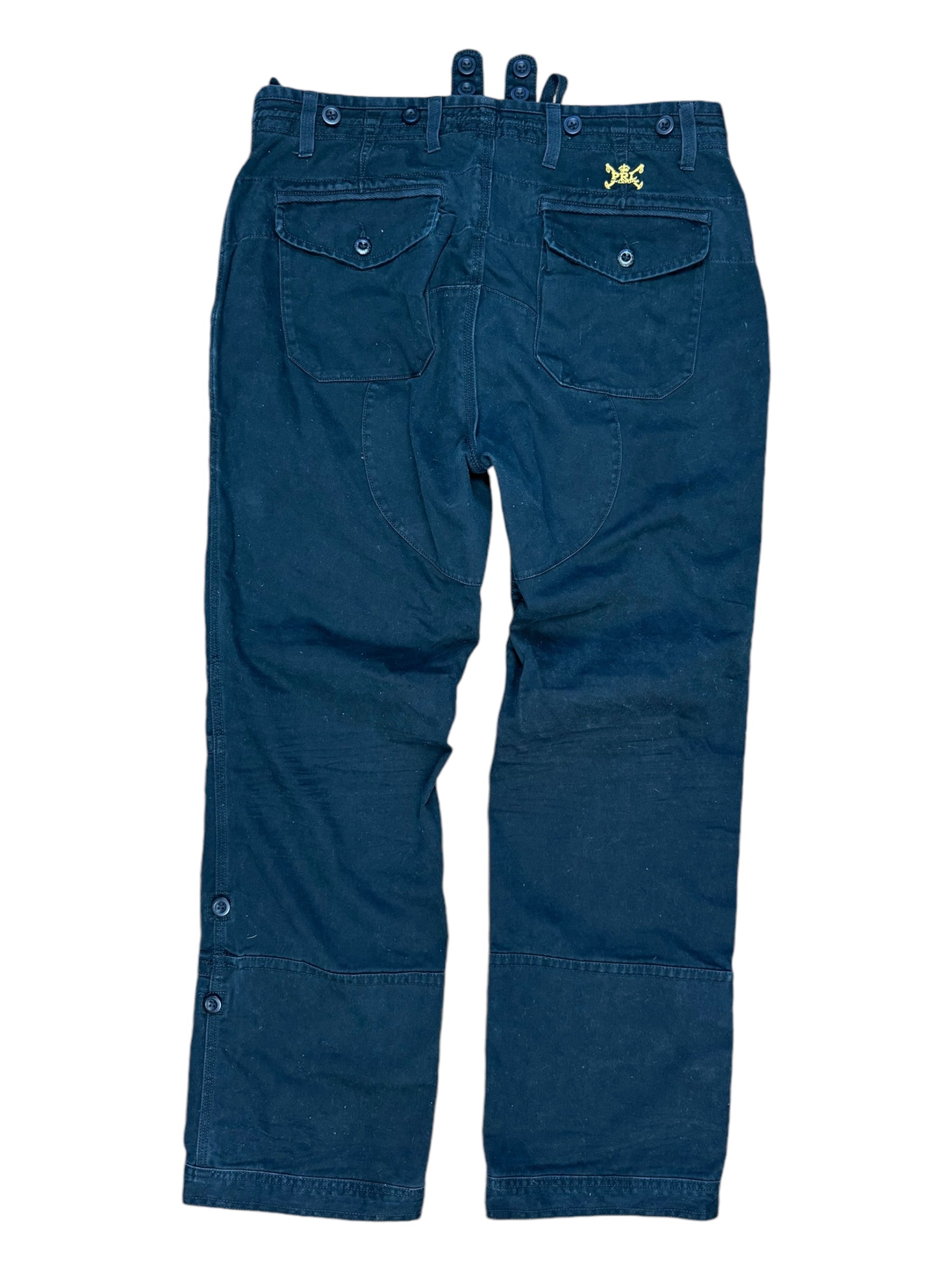 Polo Ralph Lauren 90s Black Cargo Pant Royal Crest Size 32 x 30