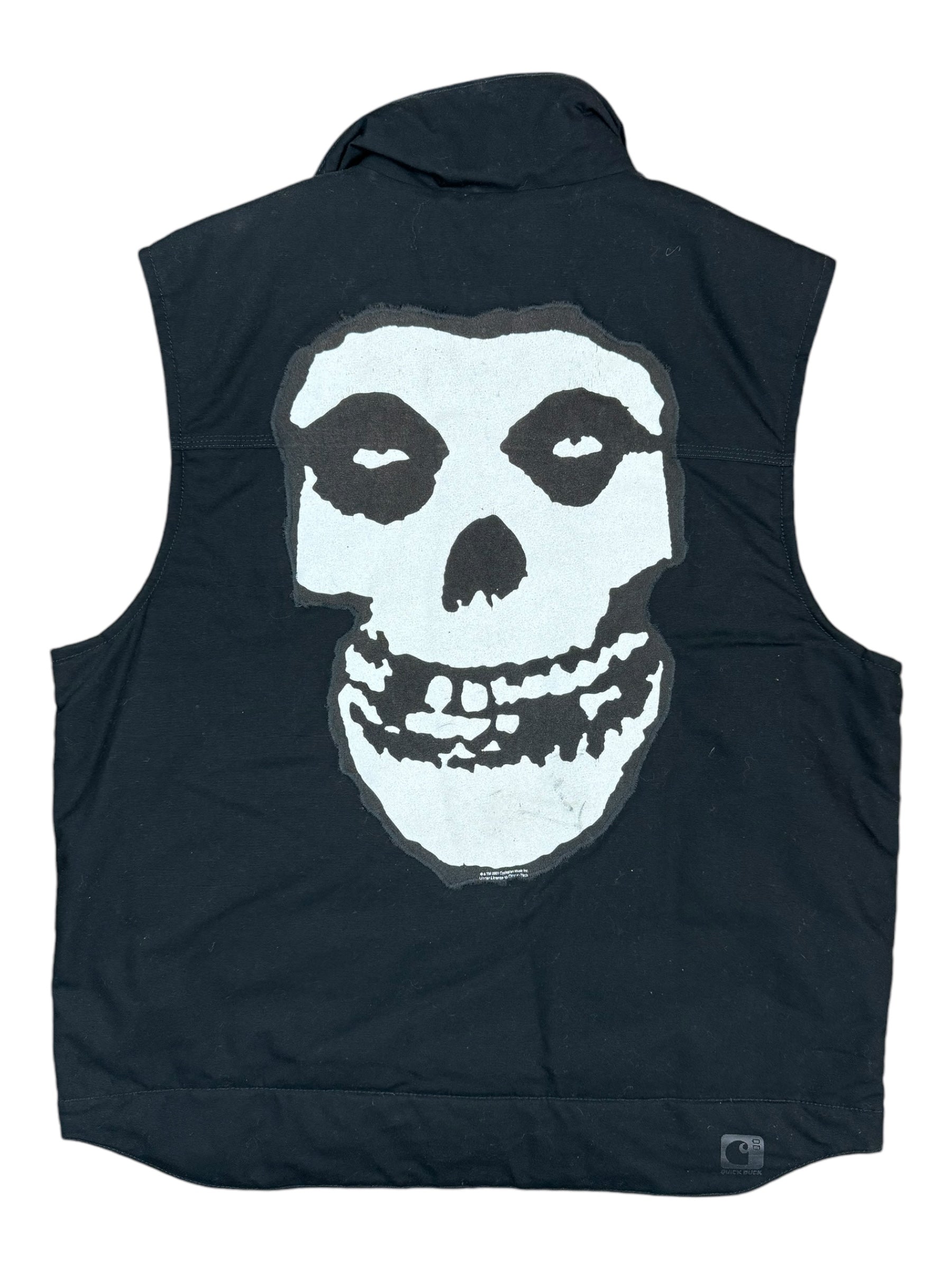 Carhartt 00s Black Quick Duck Vest 2001 Misfits Shirt Patch Size L