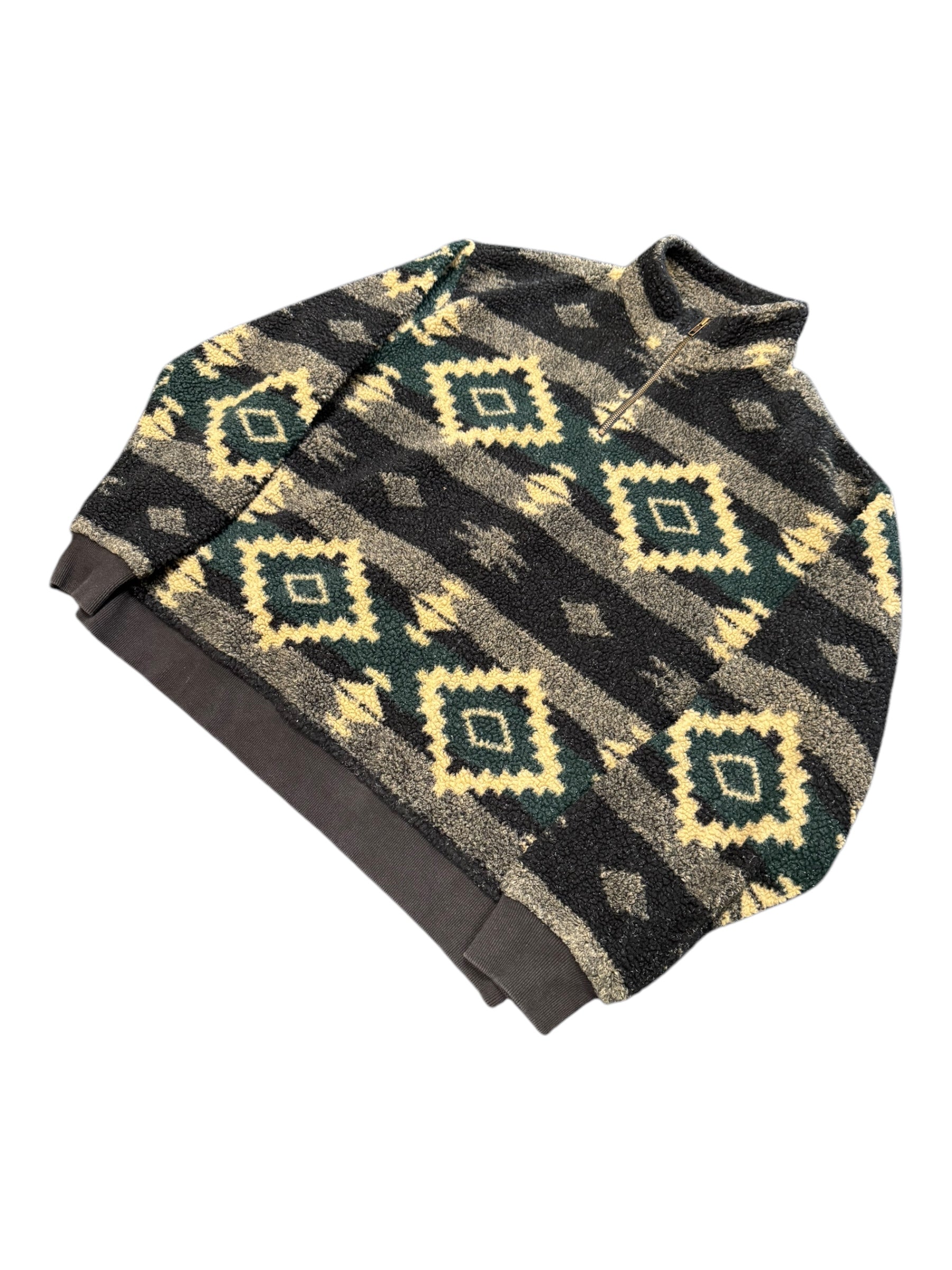 Polo Ralph Lauren 90s Aztec Fleece Quarter-Zip Sweatshirt Size XXL