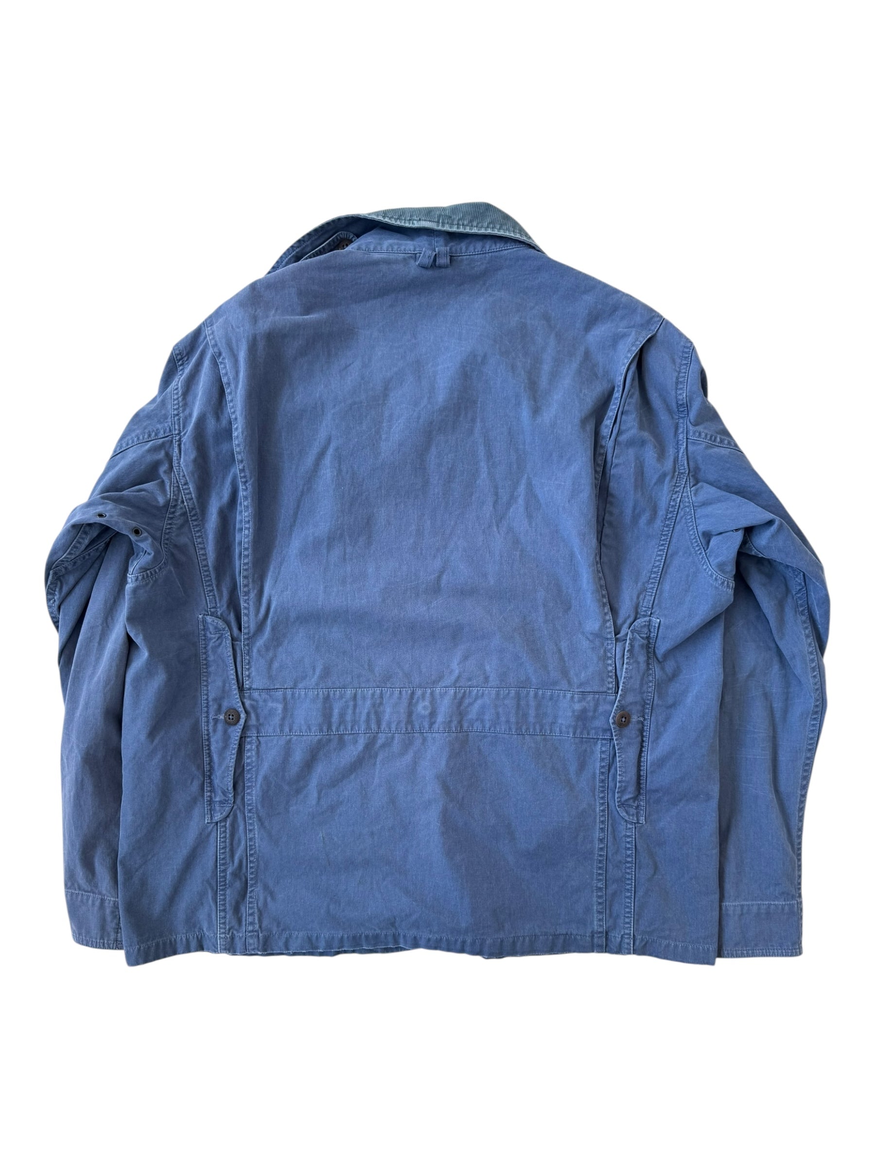 Polo Ralph Lauren 90s Blue Utility Pocket Corduroy Collar Fishing Jacket Size XL