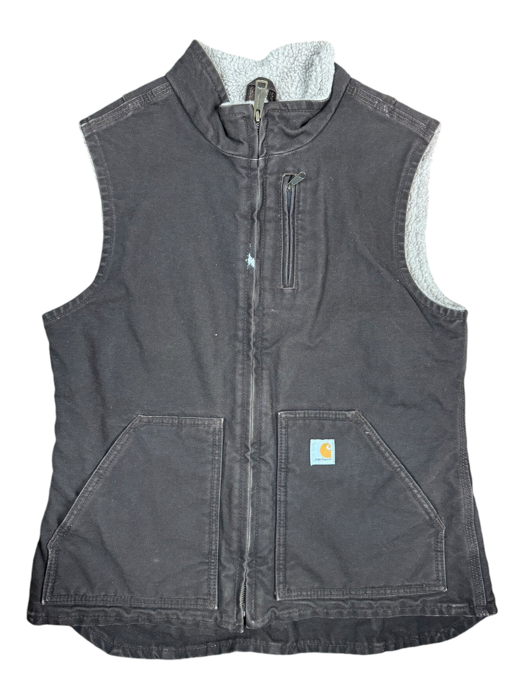 Carhartt 90s Womens Brown Sherpa Lined Vest Size Small