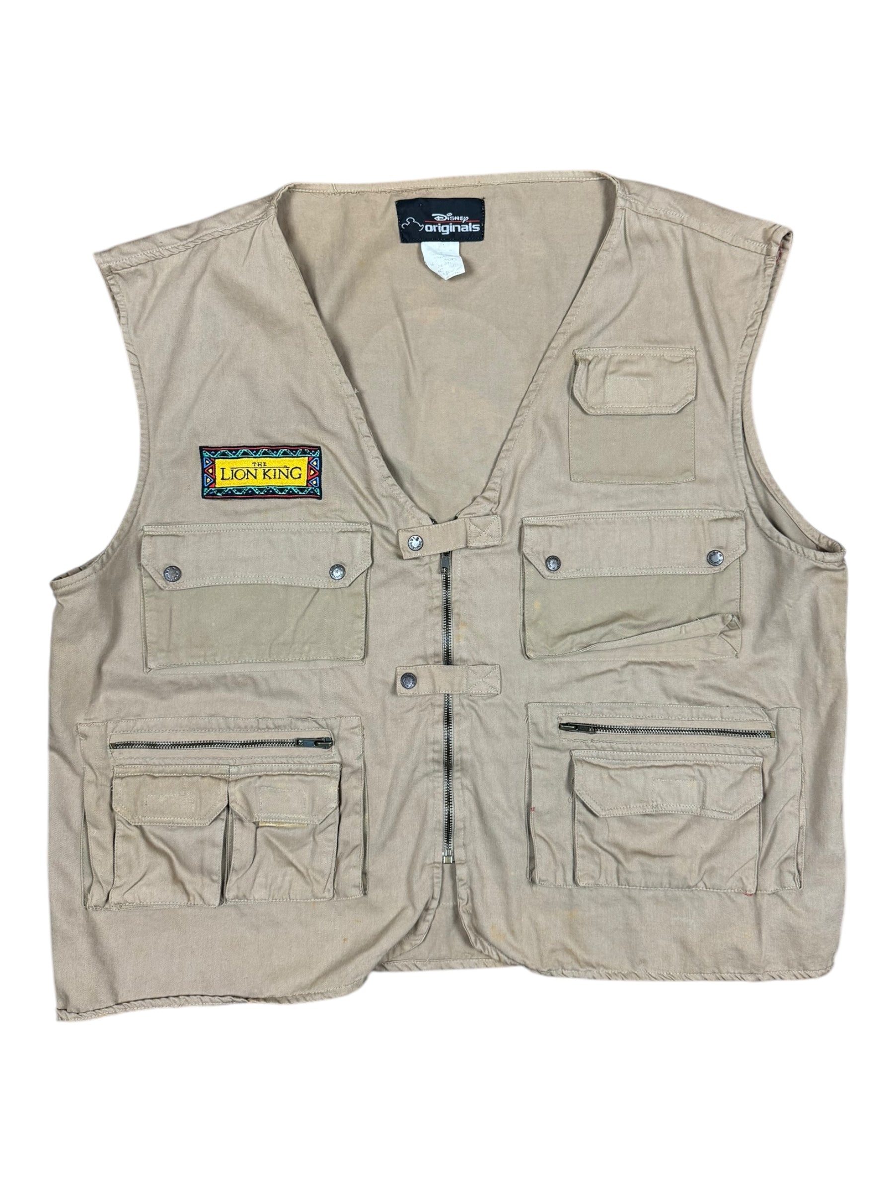 Disney Originals 90s Lion King Beige Vest Fishing Hunting Vest Sz L/XL
