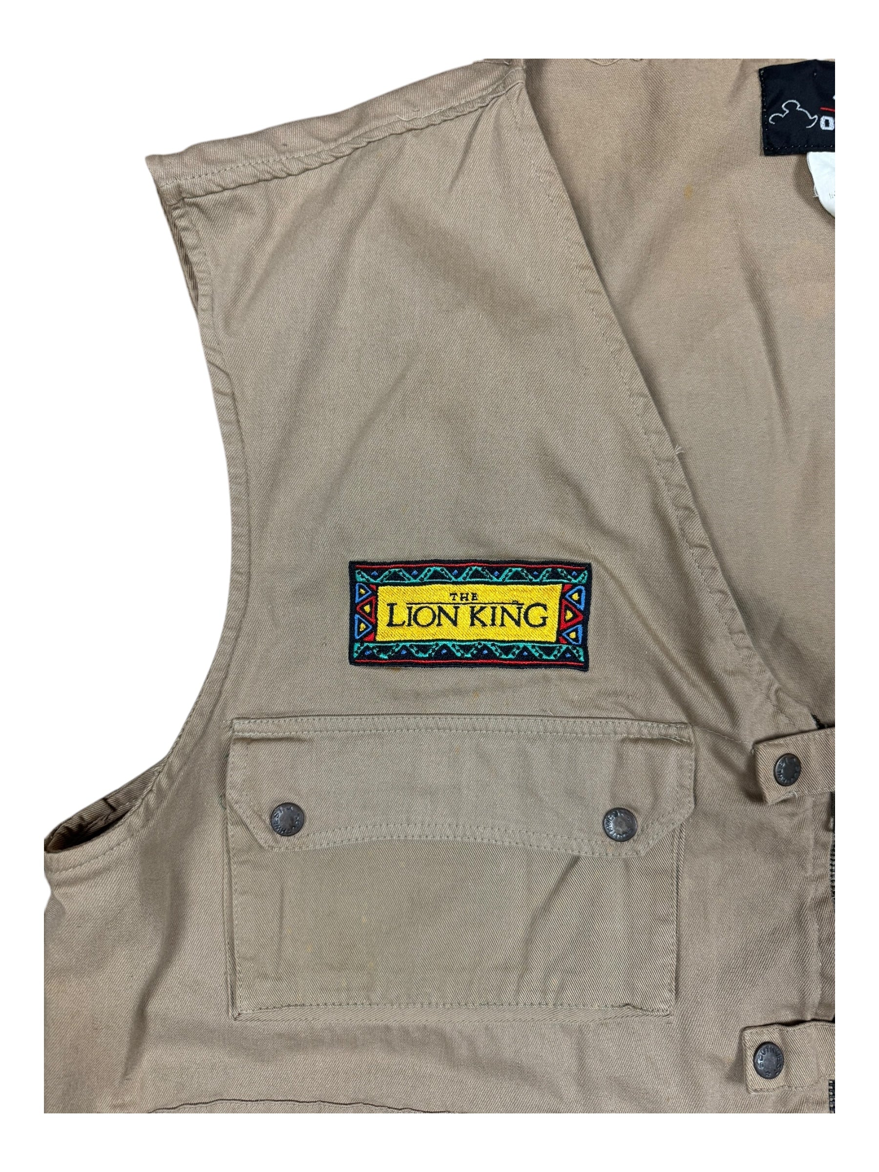 Disney Originals 90s Lion King Beige Vest Fishing Hunting Vest Sz L/XL
