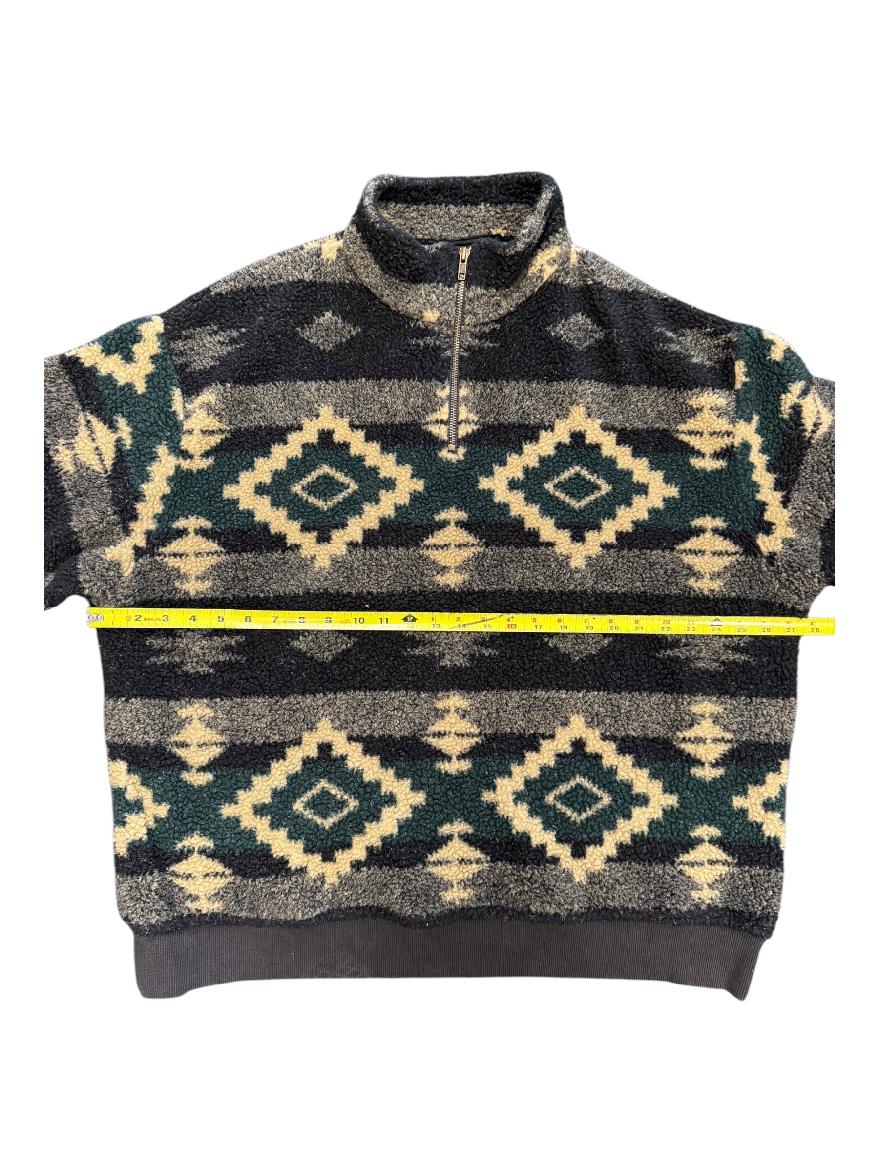 Polo Ralph Lauren 90s Aztec Fleece Quarter-Zip Sweatshirt Size XXL