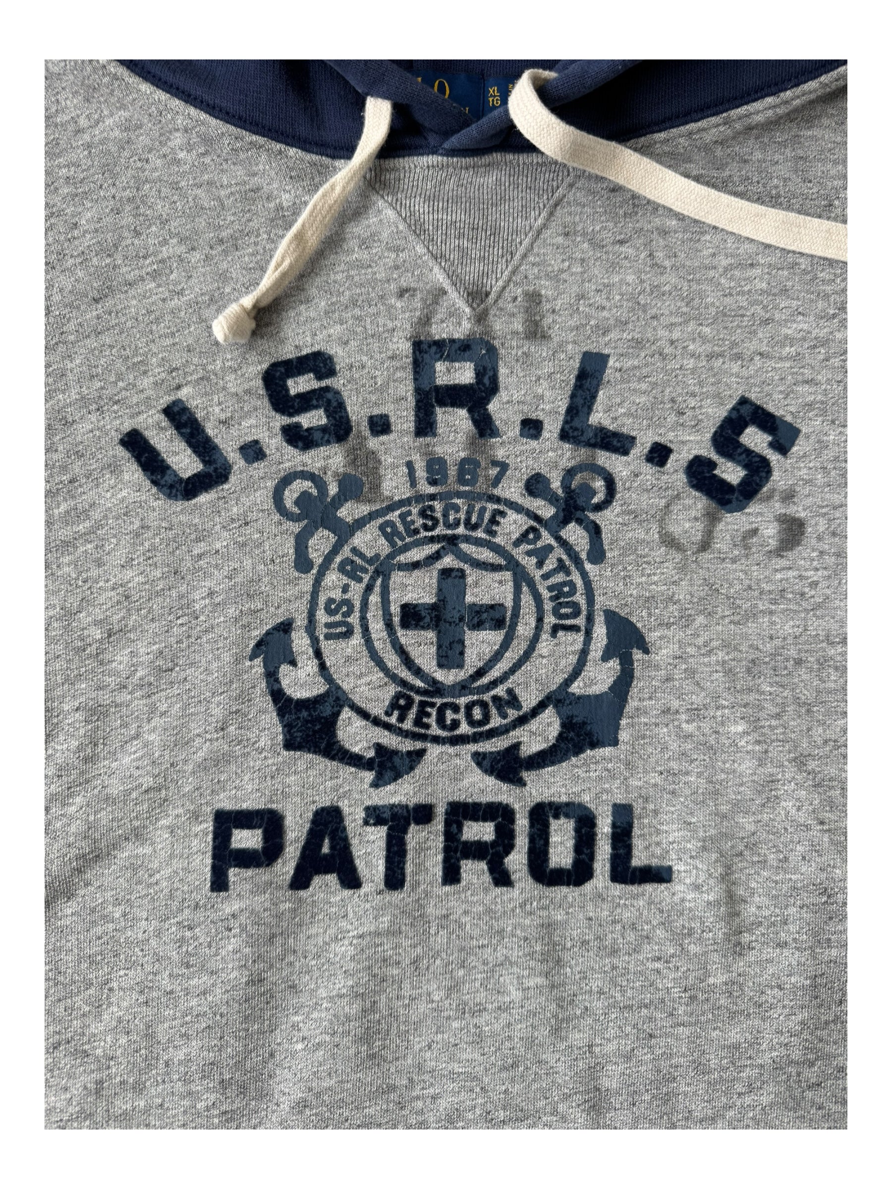 Polo Ralph Lauren Men's US-RL Rescue Patrol Hoodie XL Blue Gray