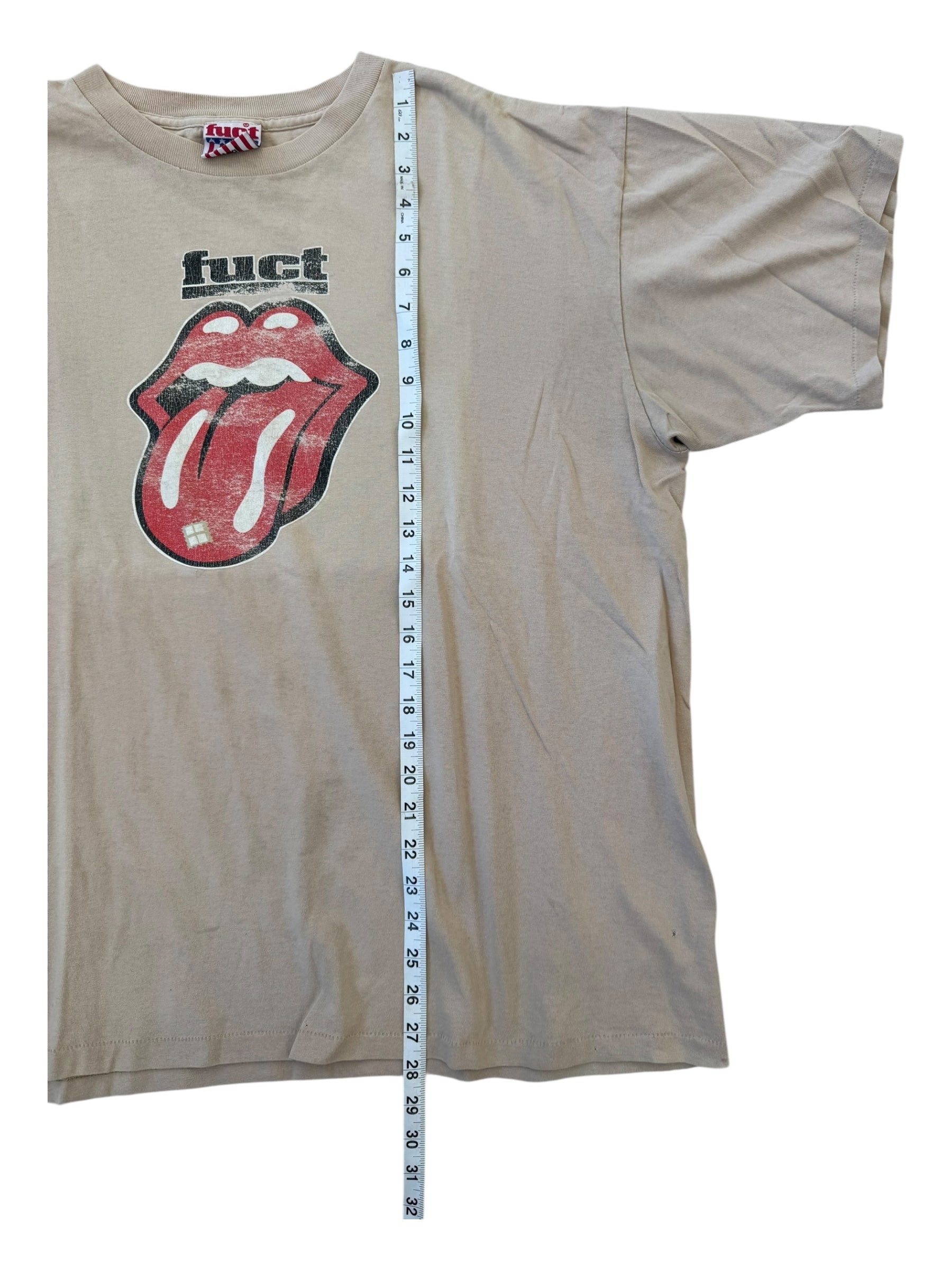 Fuct 90s Tan Acid Rolling Stones Rip Size XL